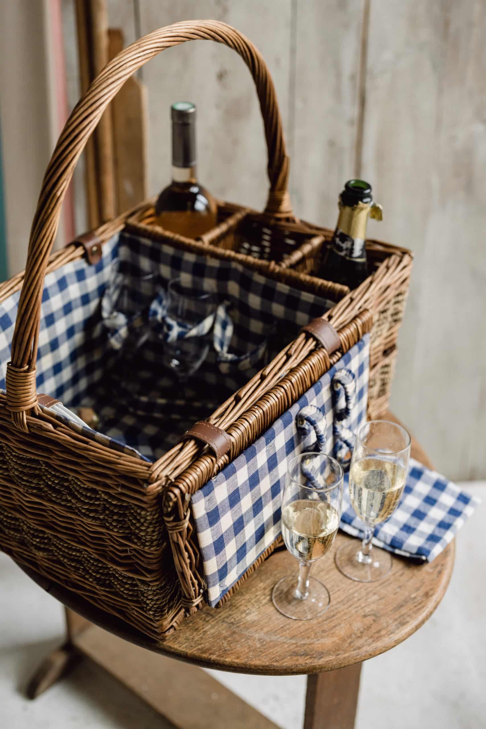 Original Vintage Wicker Picnic Basket