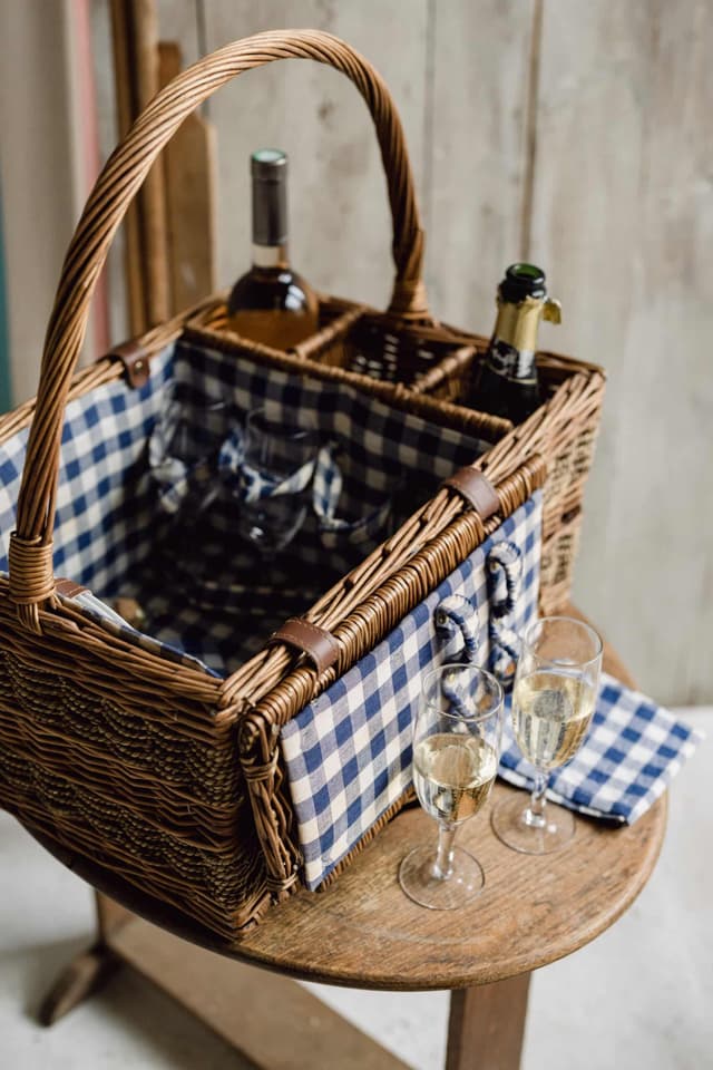 Original Vintage Wicker Picnic Basket