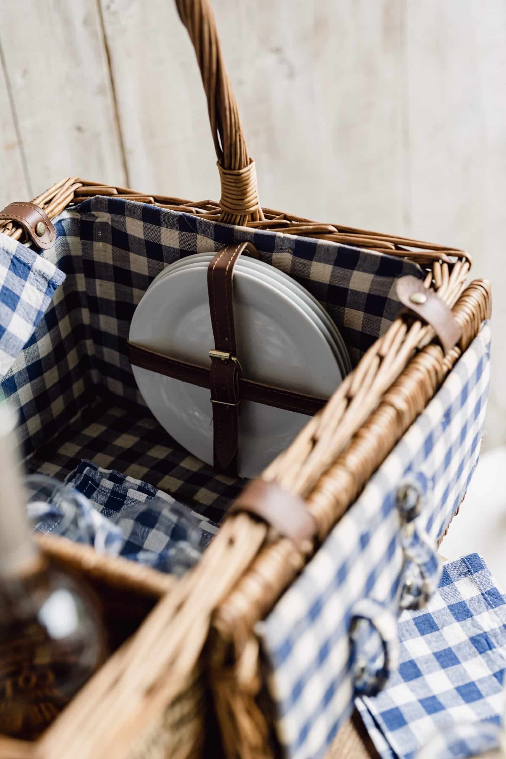 Original Vintage Wicker Picnic Basket
