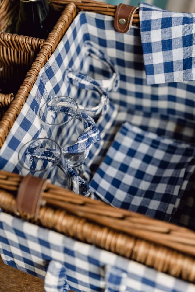 Original Vintage Wicker Picnic Basket