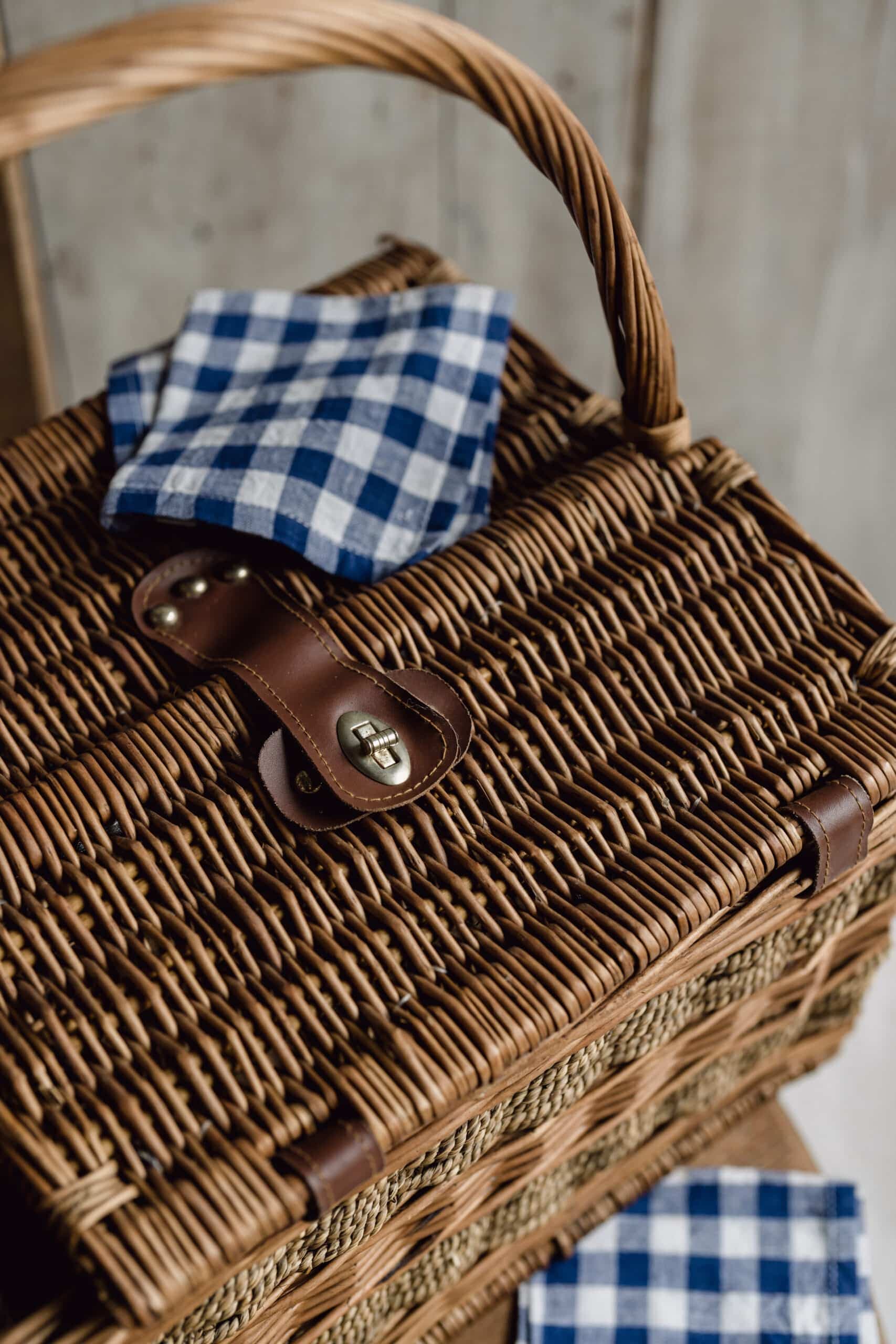 Original Vintage Wicker Picnic Basket