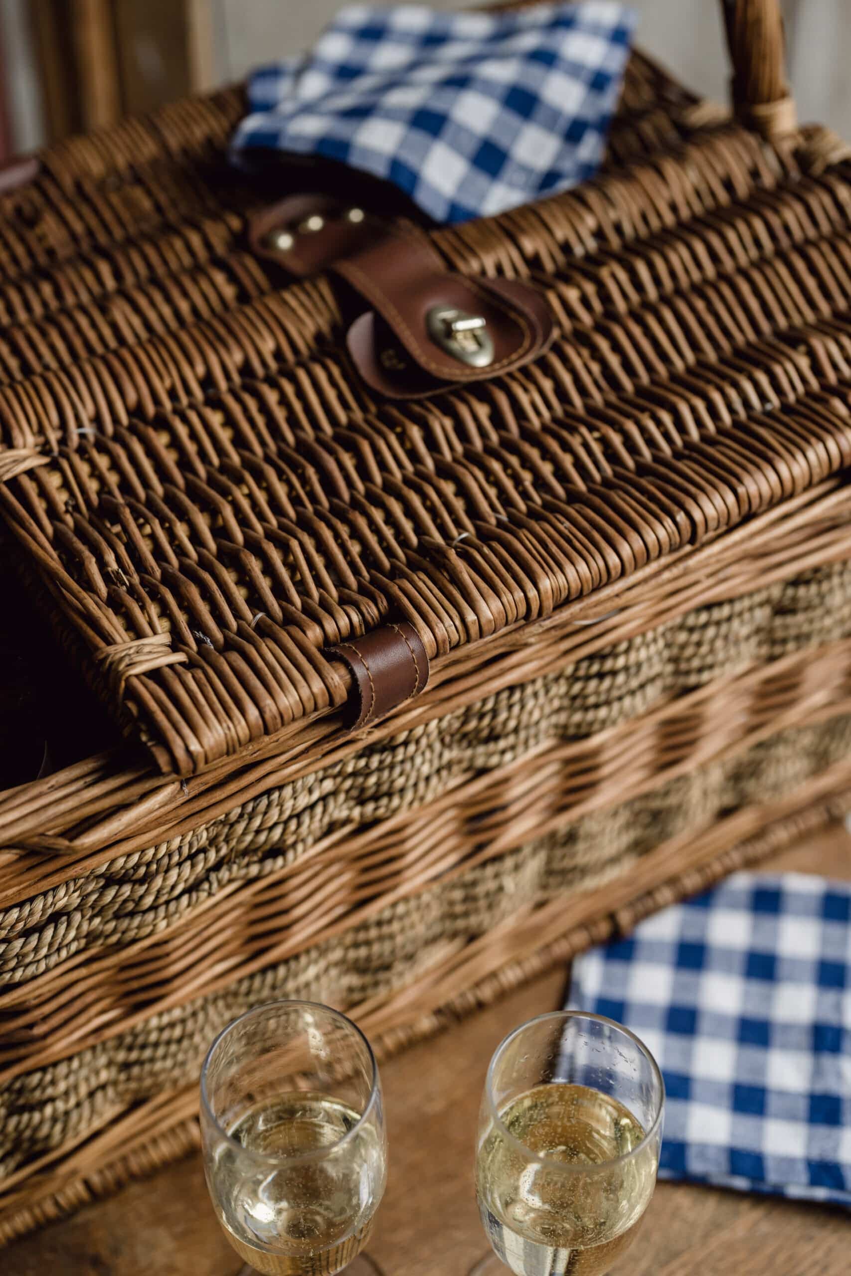 Original Vintage Wicker Picnic Basket