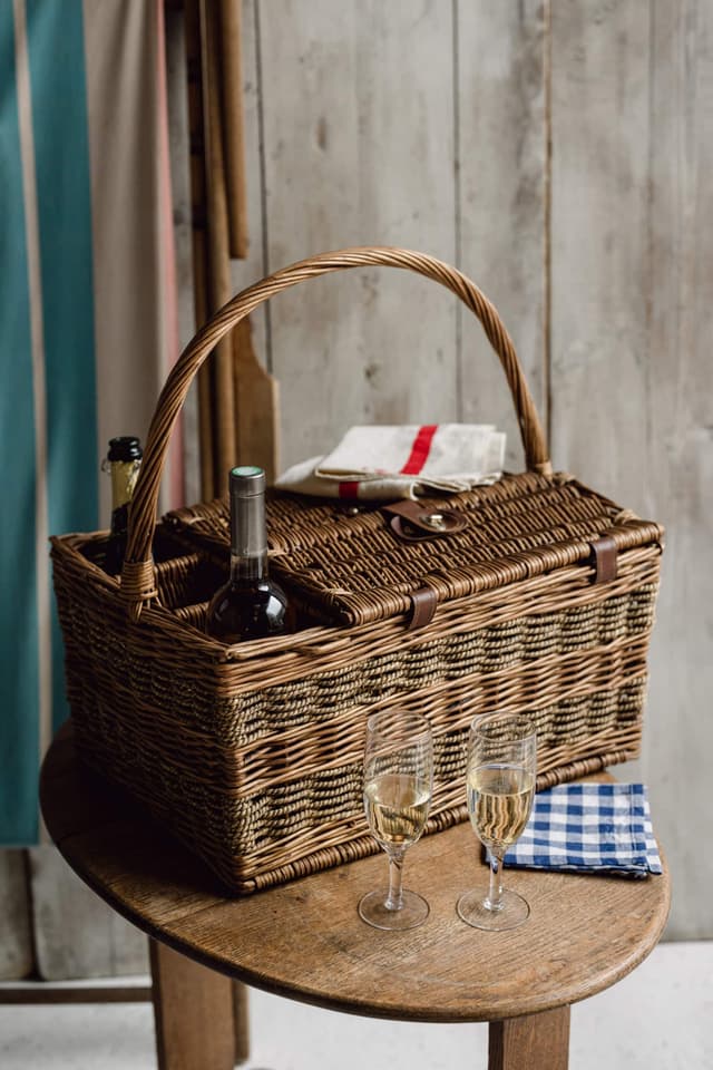 Original Vintage Wicker Picnic Basket