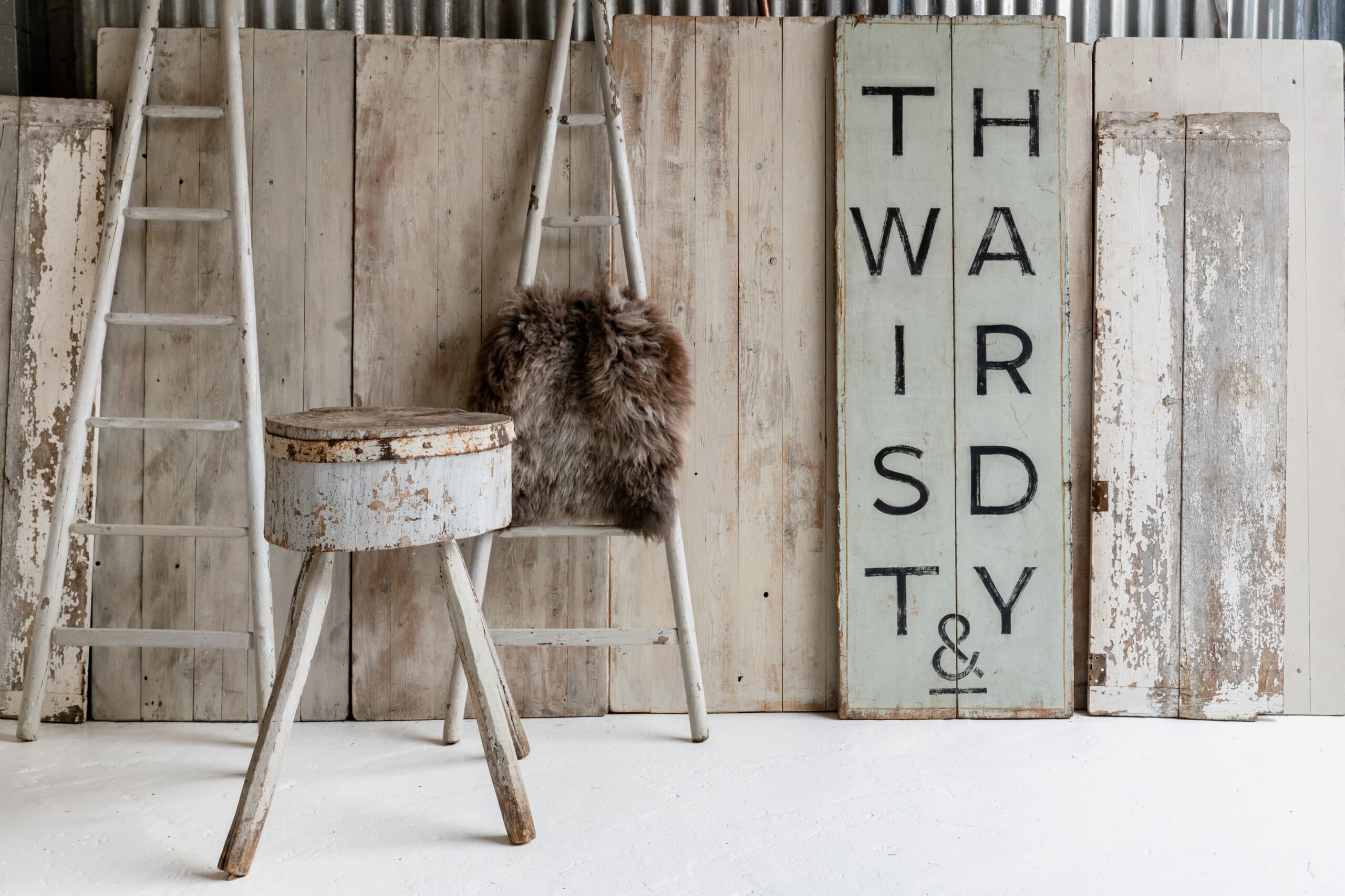 Primitive Formed Iron Strap Bound Chopping Block. English C.1880