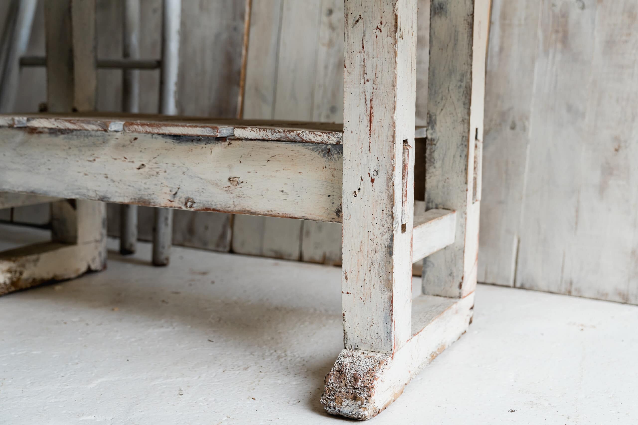 Powder Blue and White French Rustic Workbench