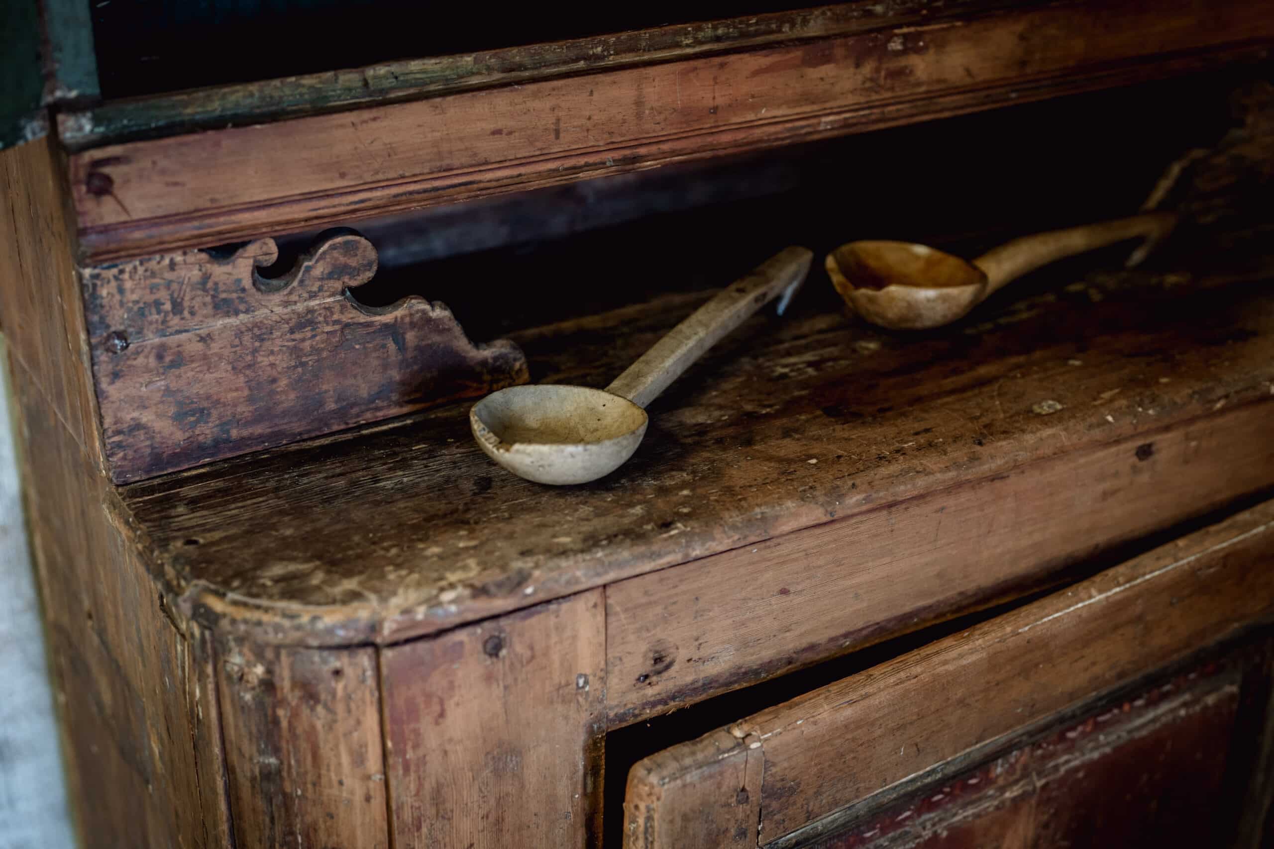 A Rare Swedish Folk Art Cupboard with Original Decorative Painted Panels