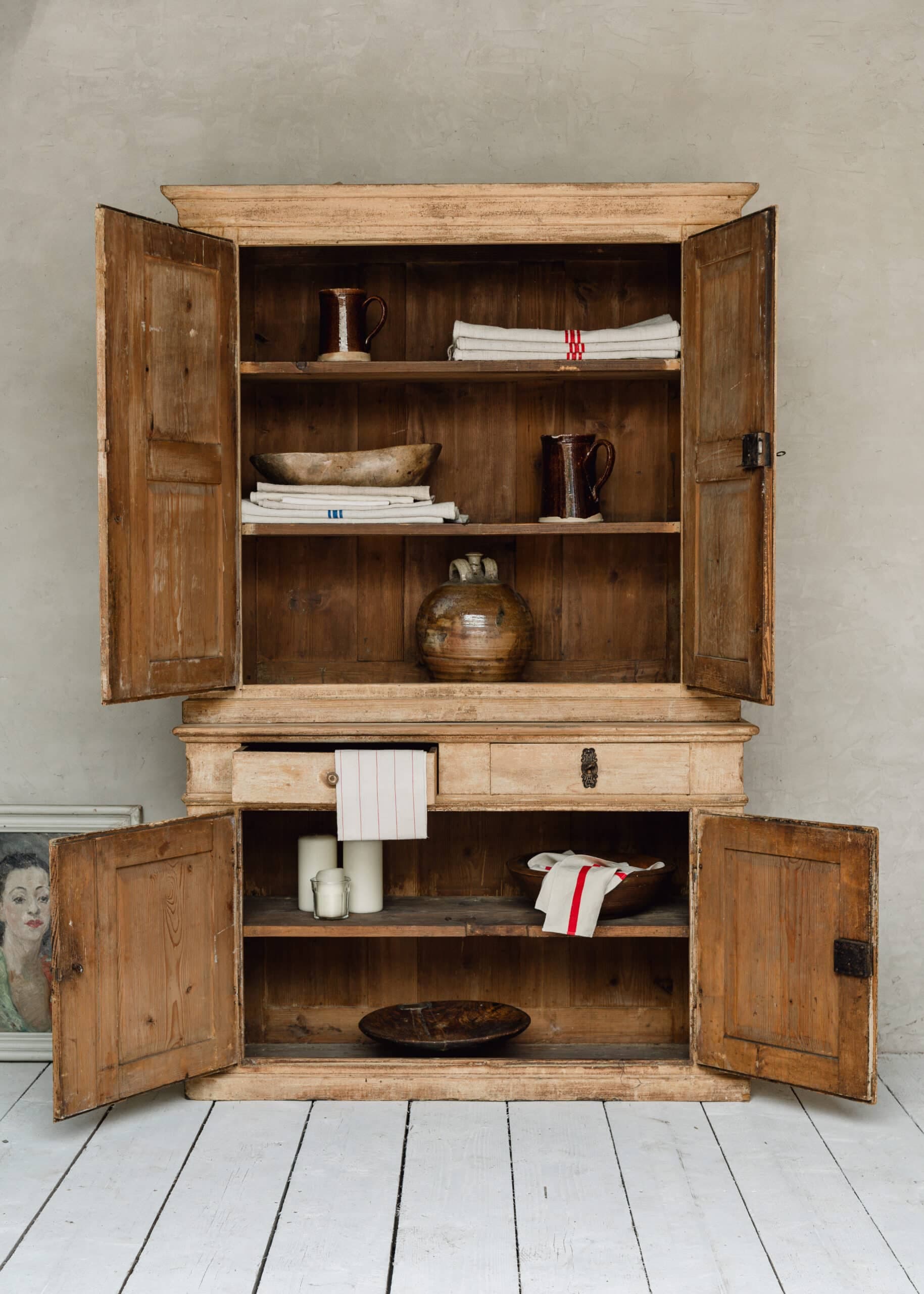 An Impressive 19th Century French Original Painted Buffet Deux Corps