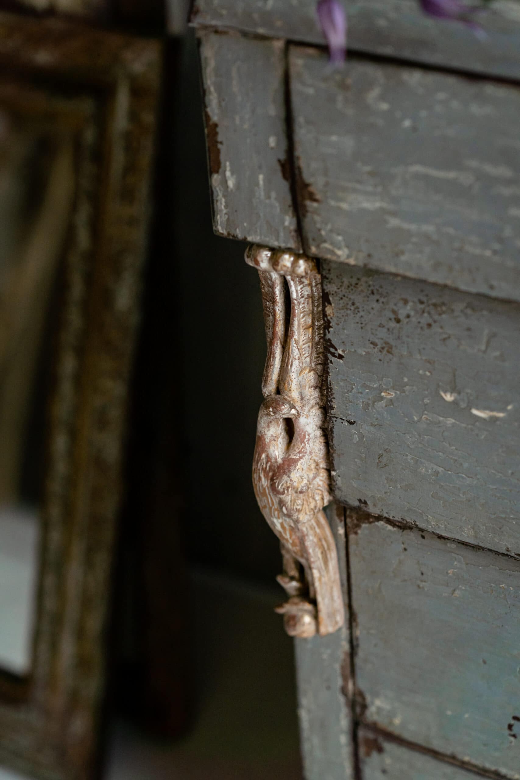 Original Swedish Gustavian Light Powder Blue Painted Commode c.1780