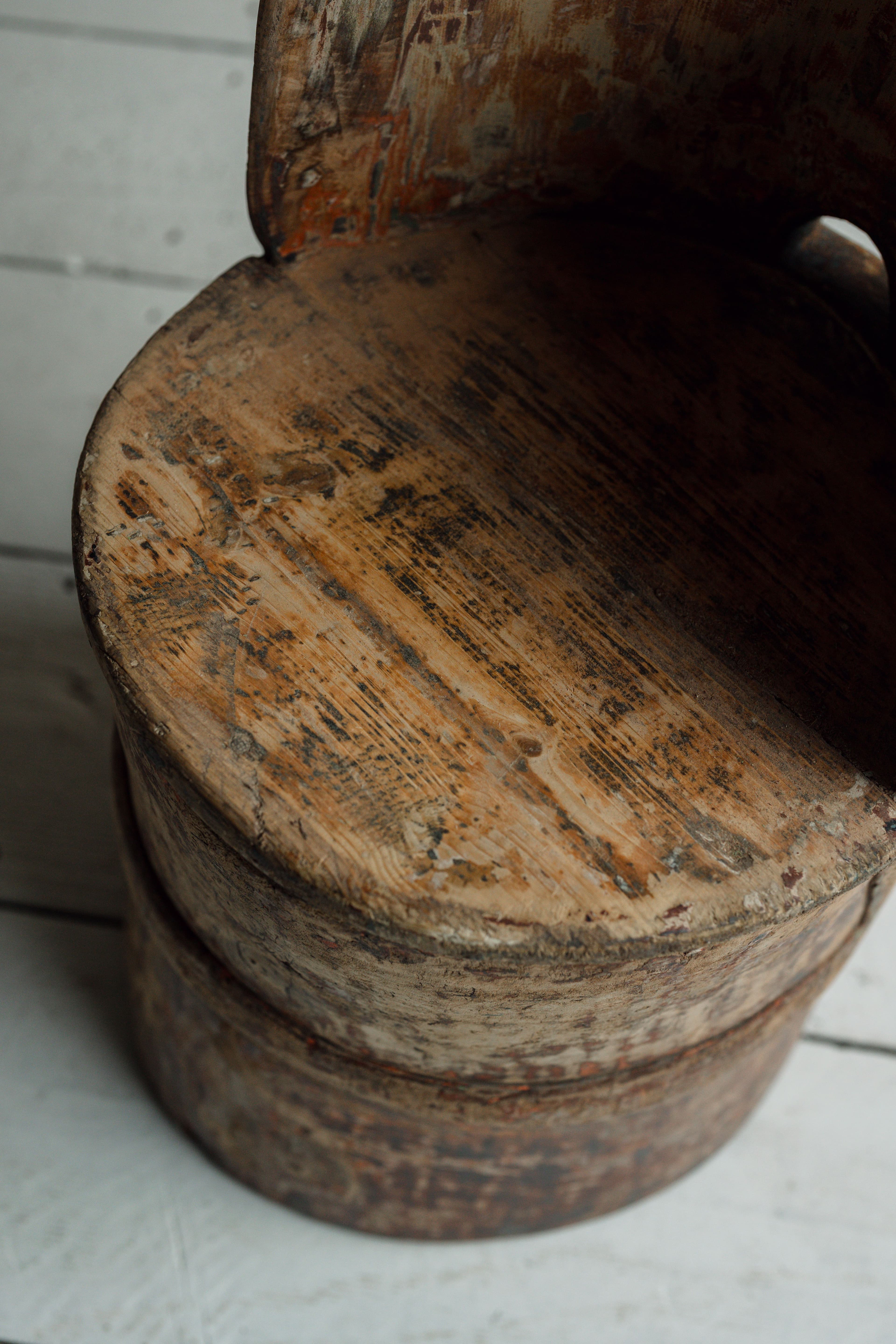 A Rare Norwegian Folk Art Kubbestol