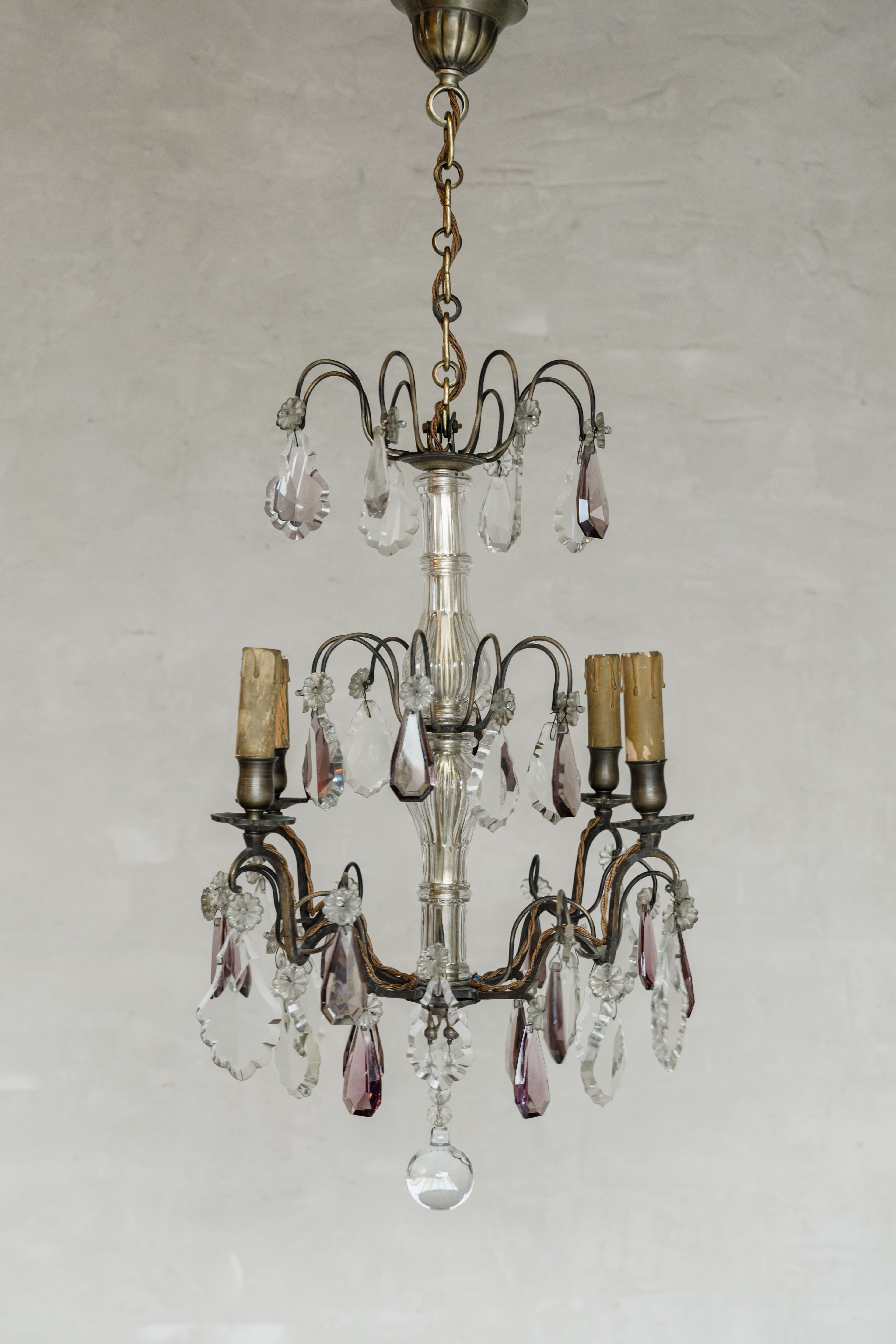 An Original French Amethyst Chandelier