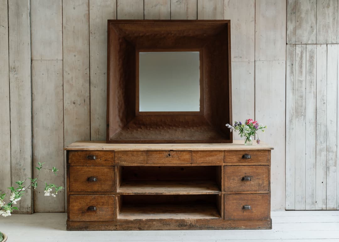 French Pine Workbench with Original Paint Patina