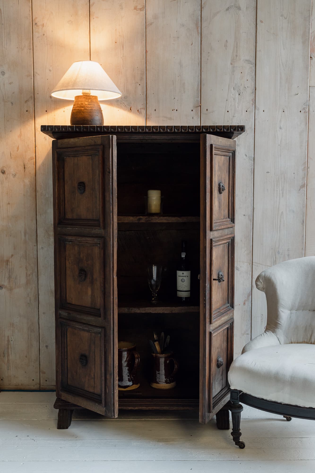 Italian Walnut Cupboard 17th Century