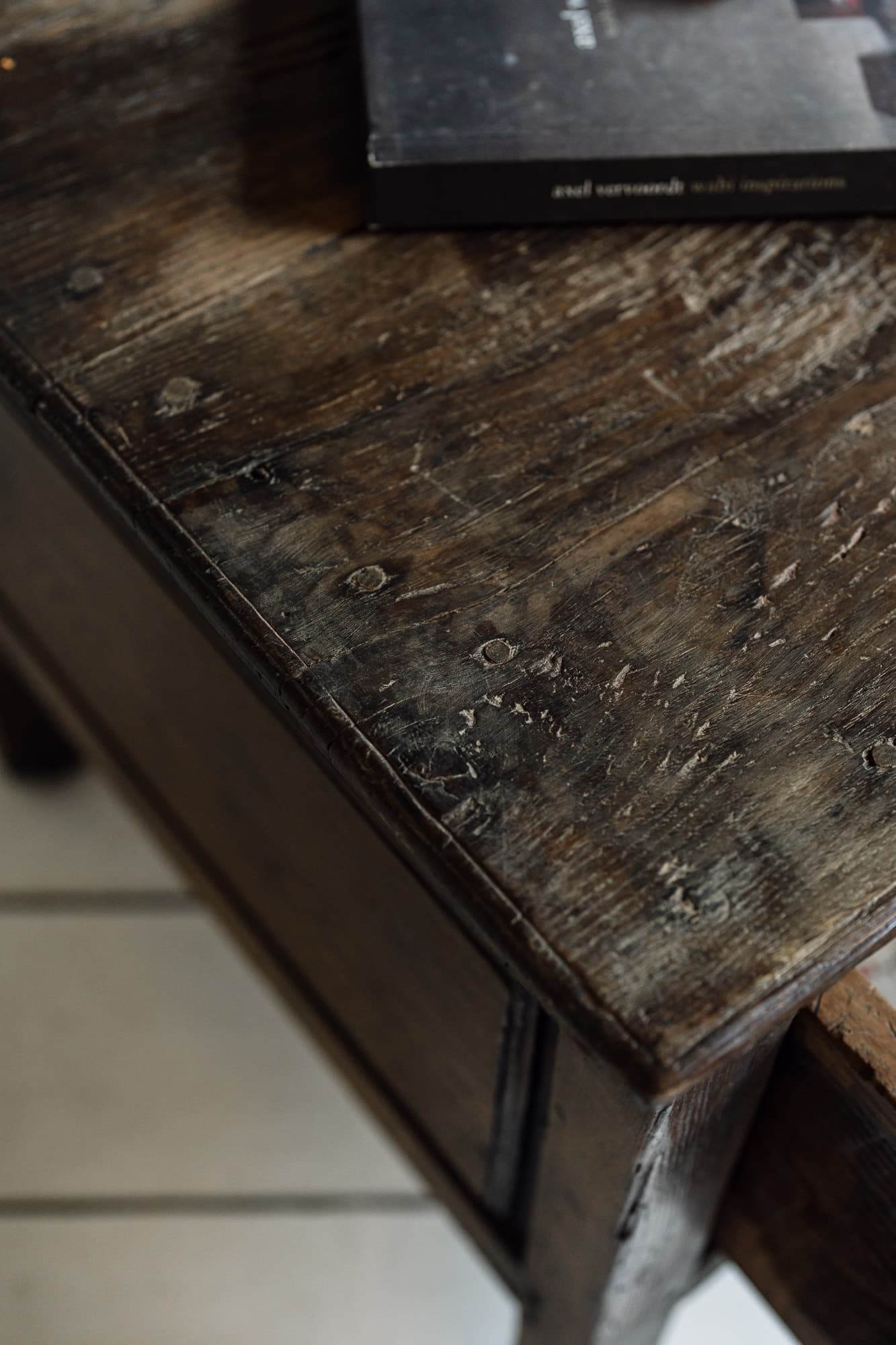 Late 18th Century Primitive Catalan Table in Solid Chestnut