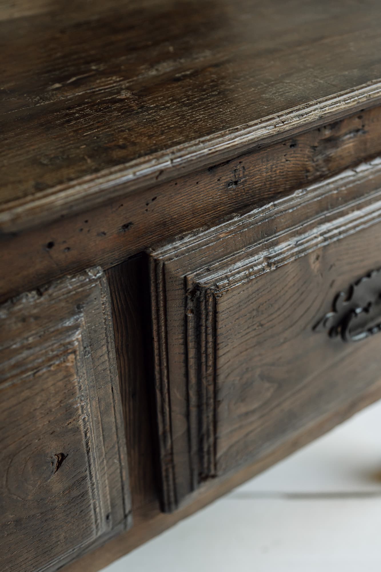 Late 18th Century Primitive Catalan Table in Solid Chestnut