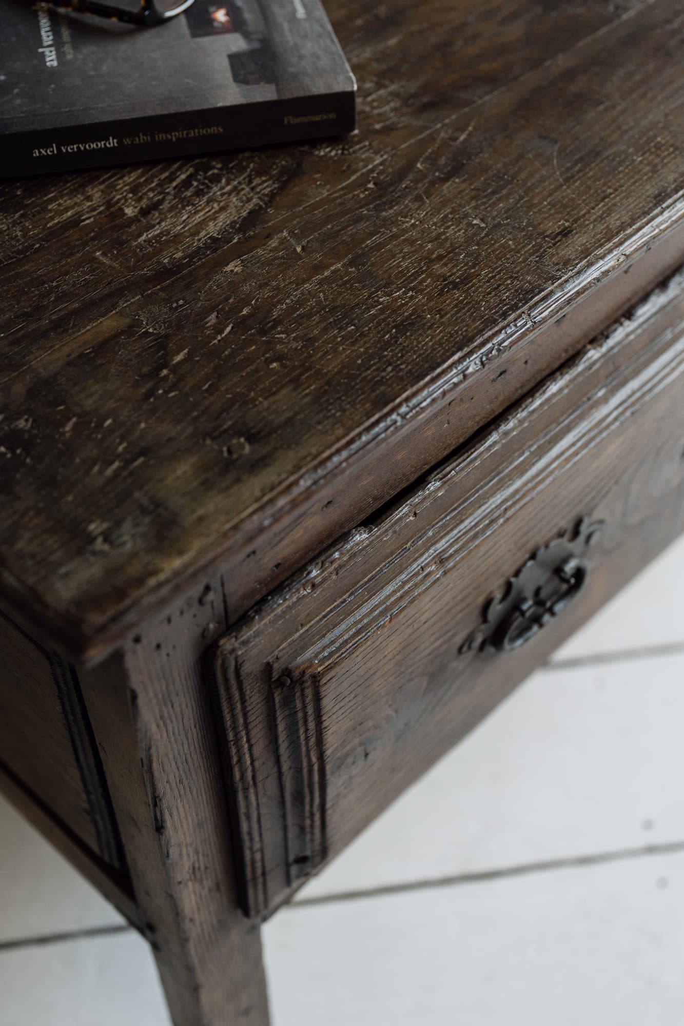 Late 18th Century Primitive Catalan Table in Solid Chestnut