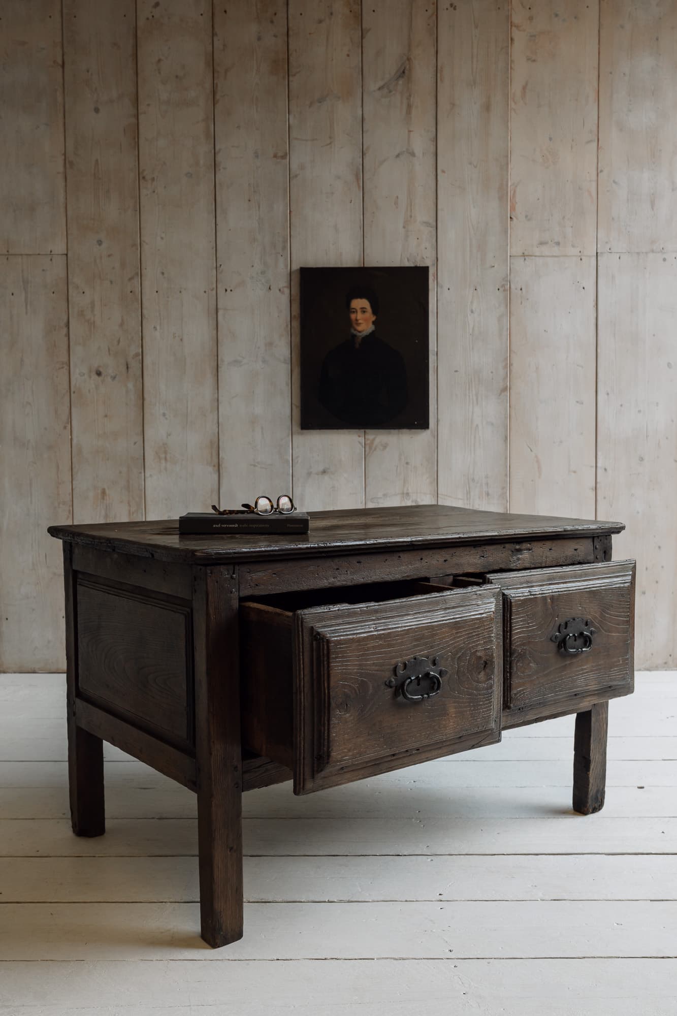 Late 18th Century Primitive Catalan Table in Solid Chestnut