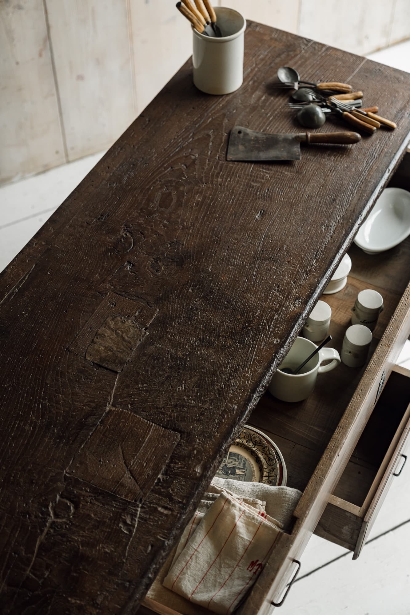 Antique French Oak Country Kitchen Cupboard