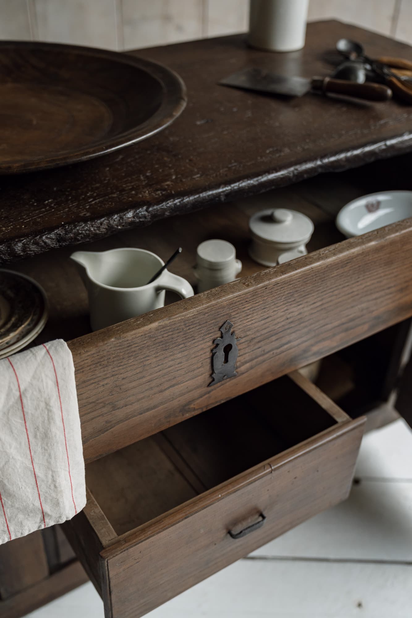 Antique French Oak Country Kitchen Cupboard