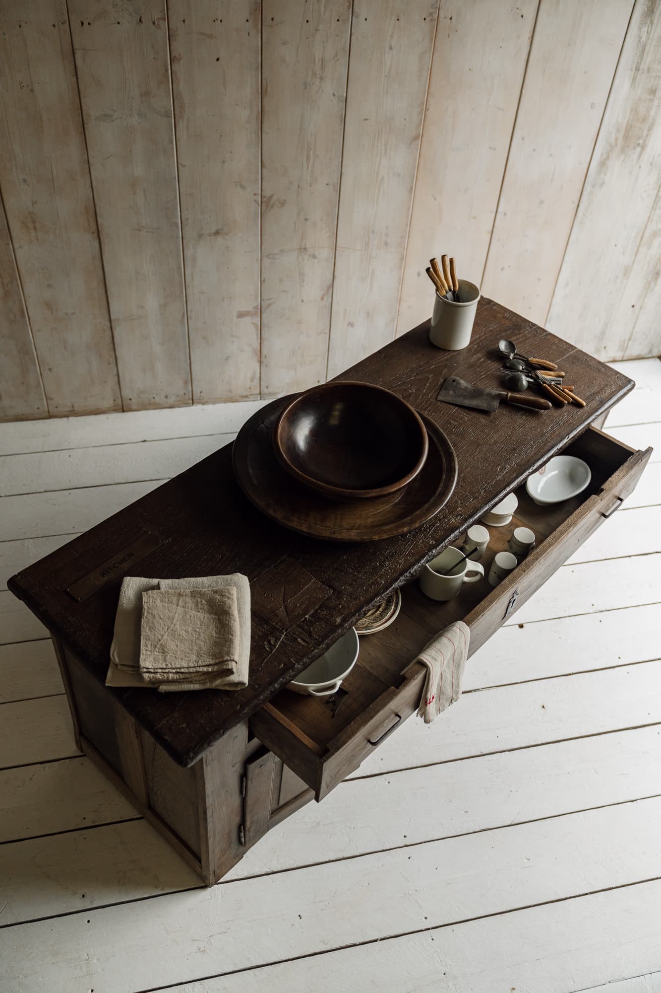 Antique French Oak Country Kitchen Cupboard