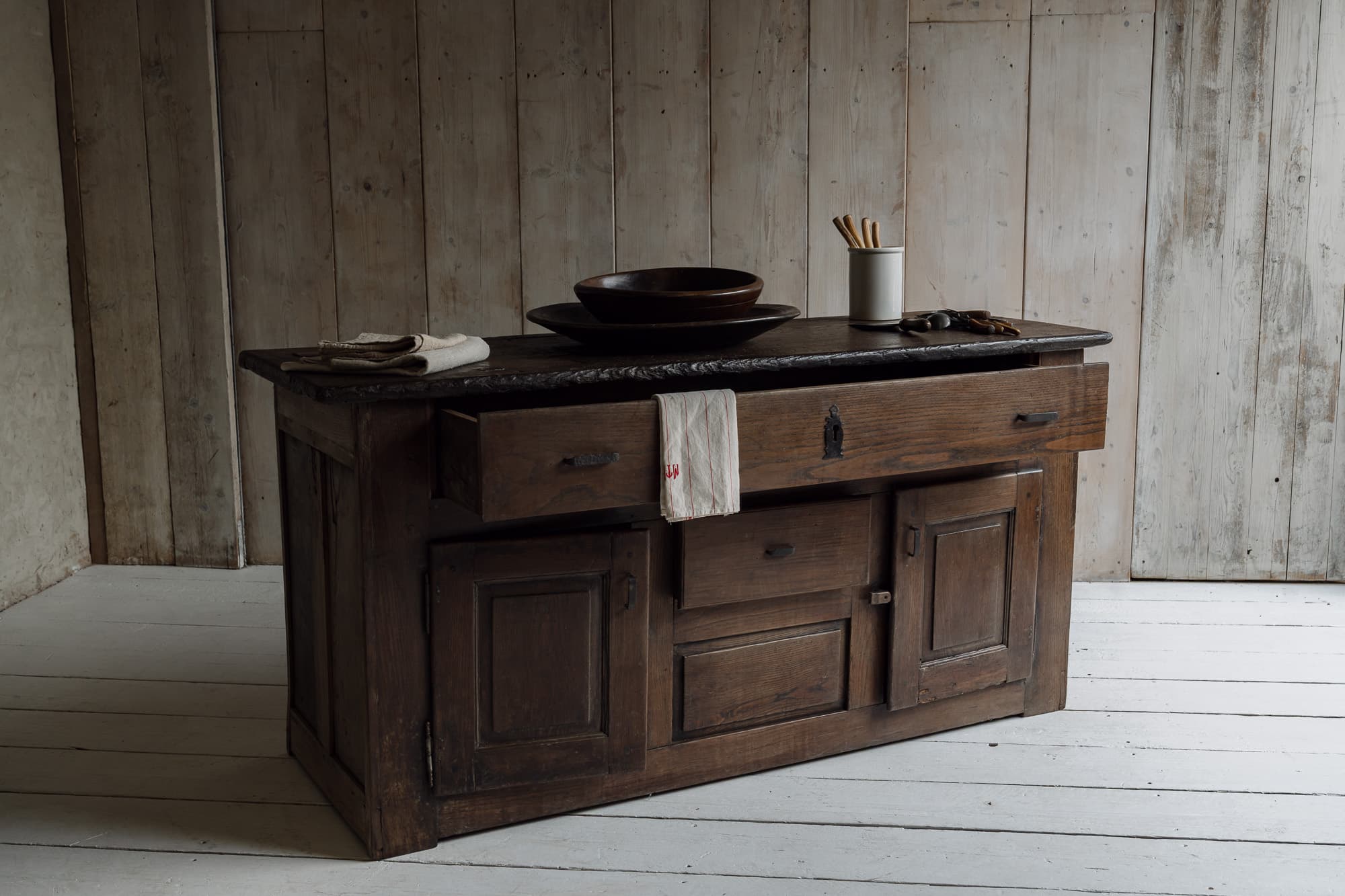 Antique French Oak Country Kitchen Cupboard