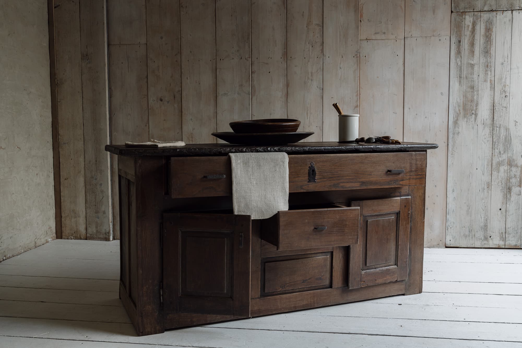 Antique French Oak Country Kitchen Cupboard