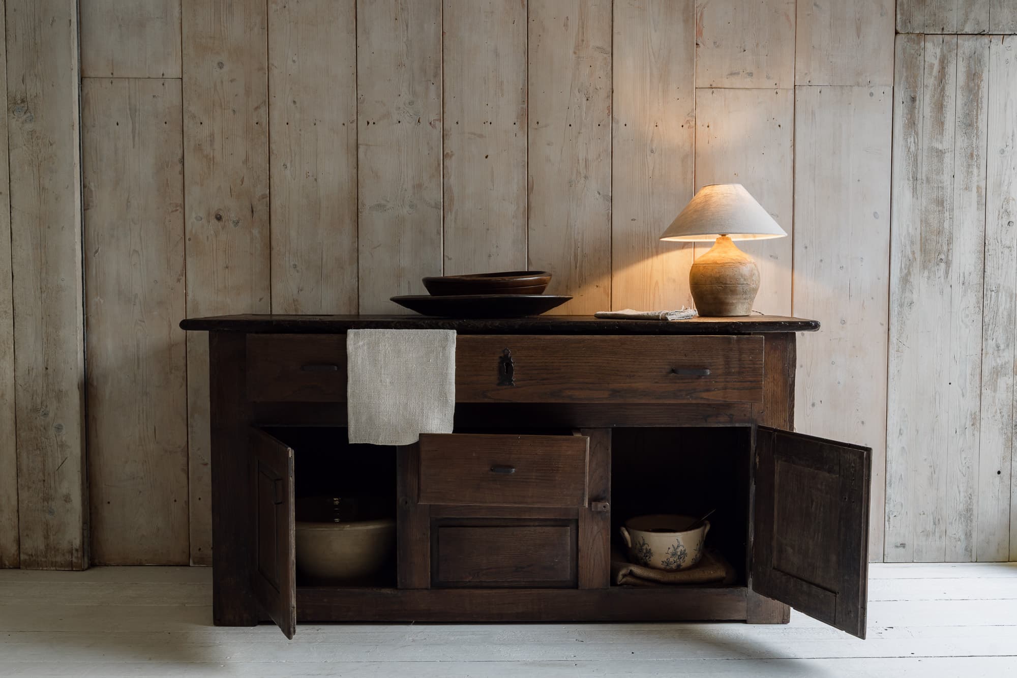 Antique French Oak Country Kitchen Cupboard