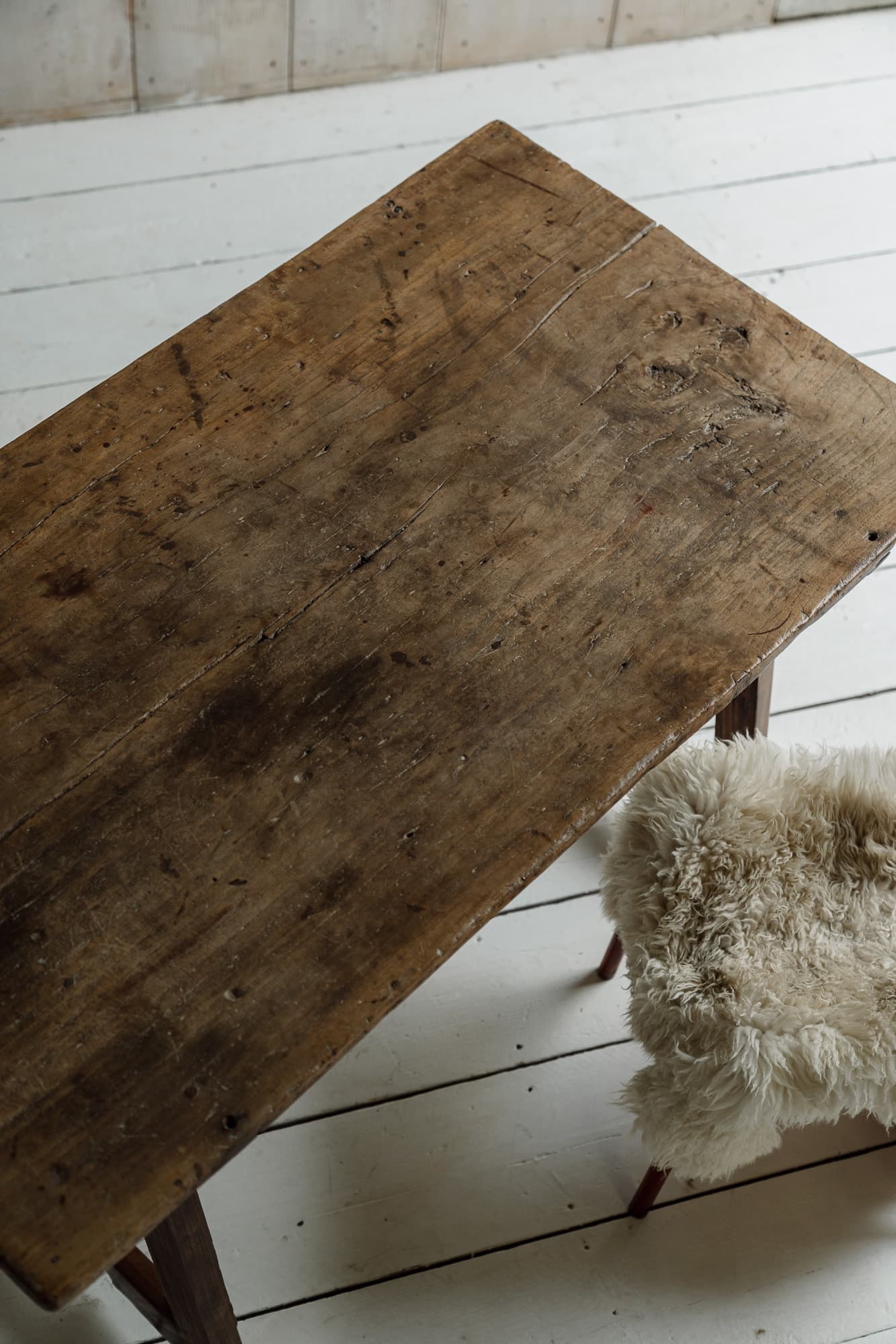 Late 18th Century Iberian Single Plank Chestnut Folding Trestle Table