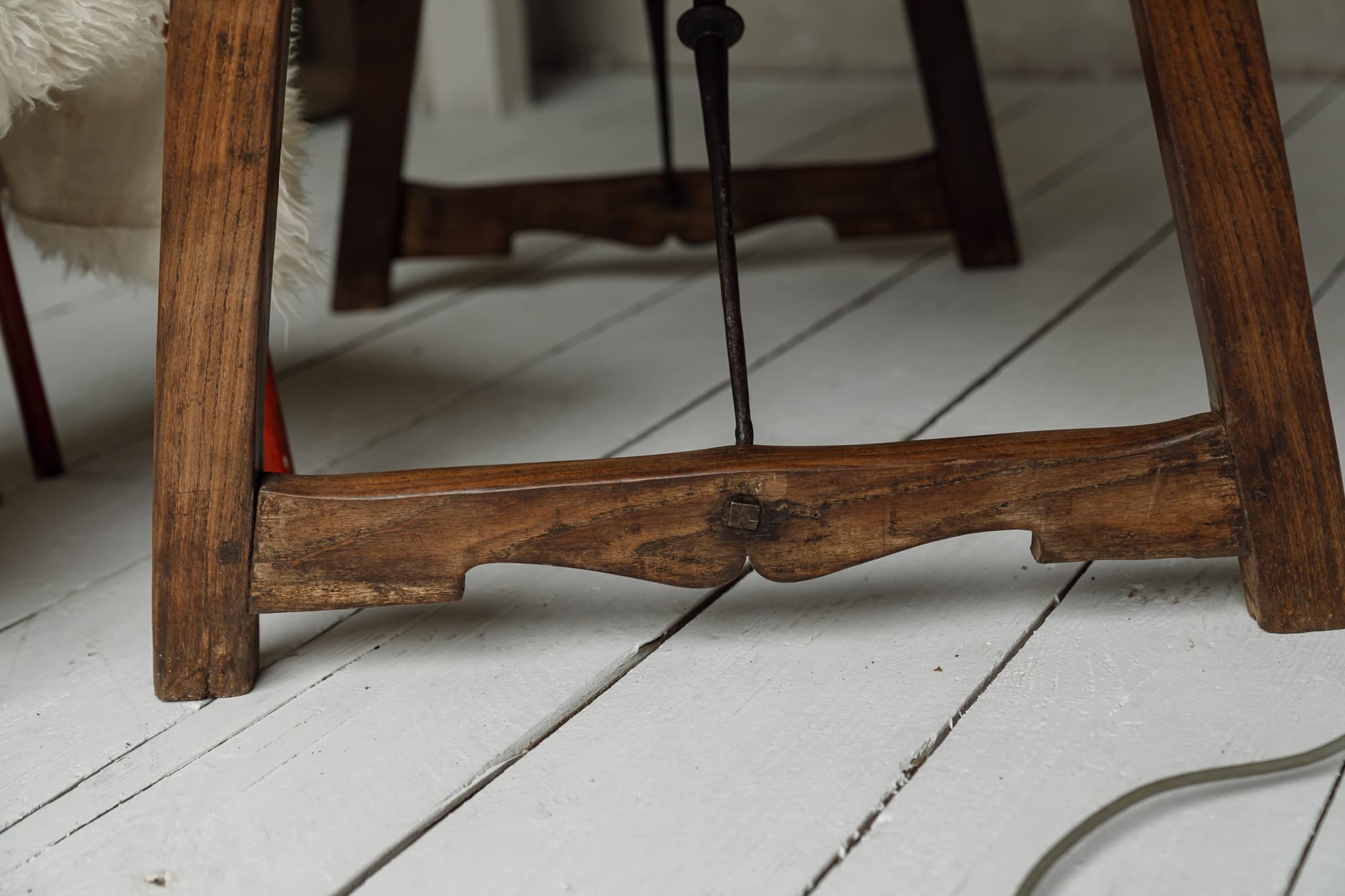 Late 18th Century Iberian Single Plank Chestnut Folding Trestle Table