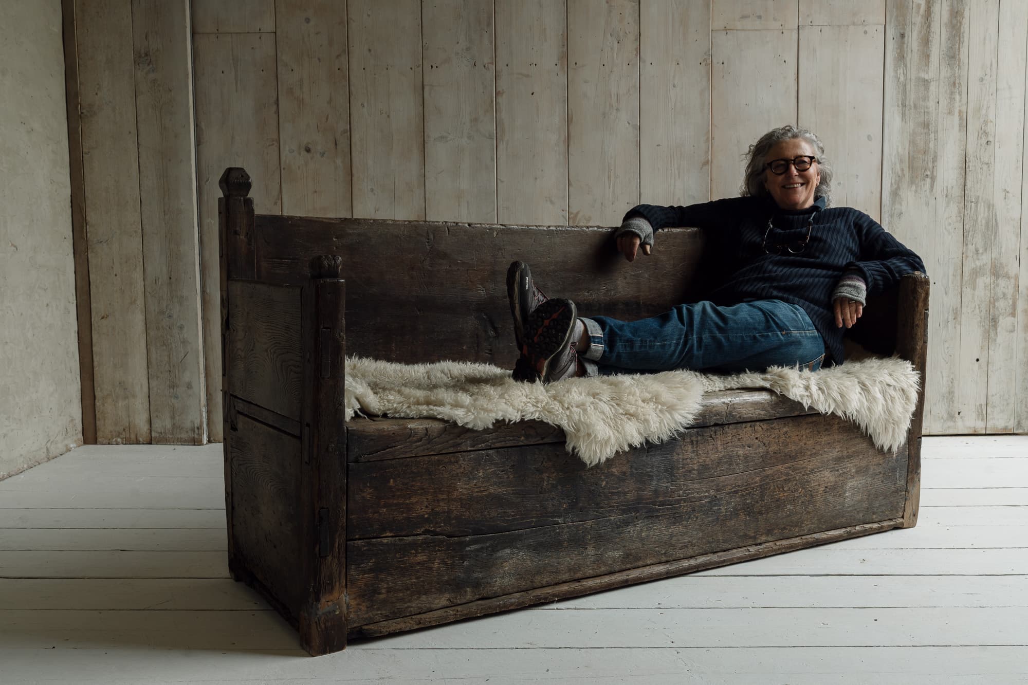 Monumental 18th Century Primitive Portuguese Bench in Chestnut