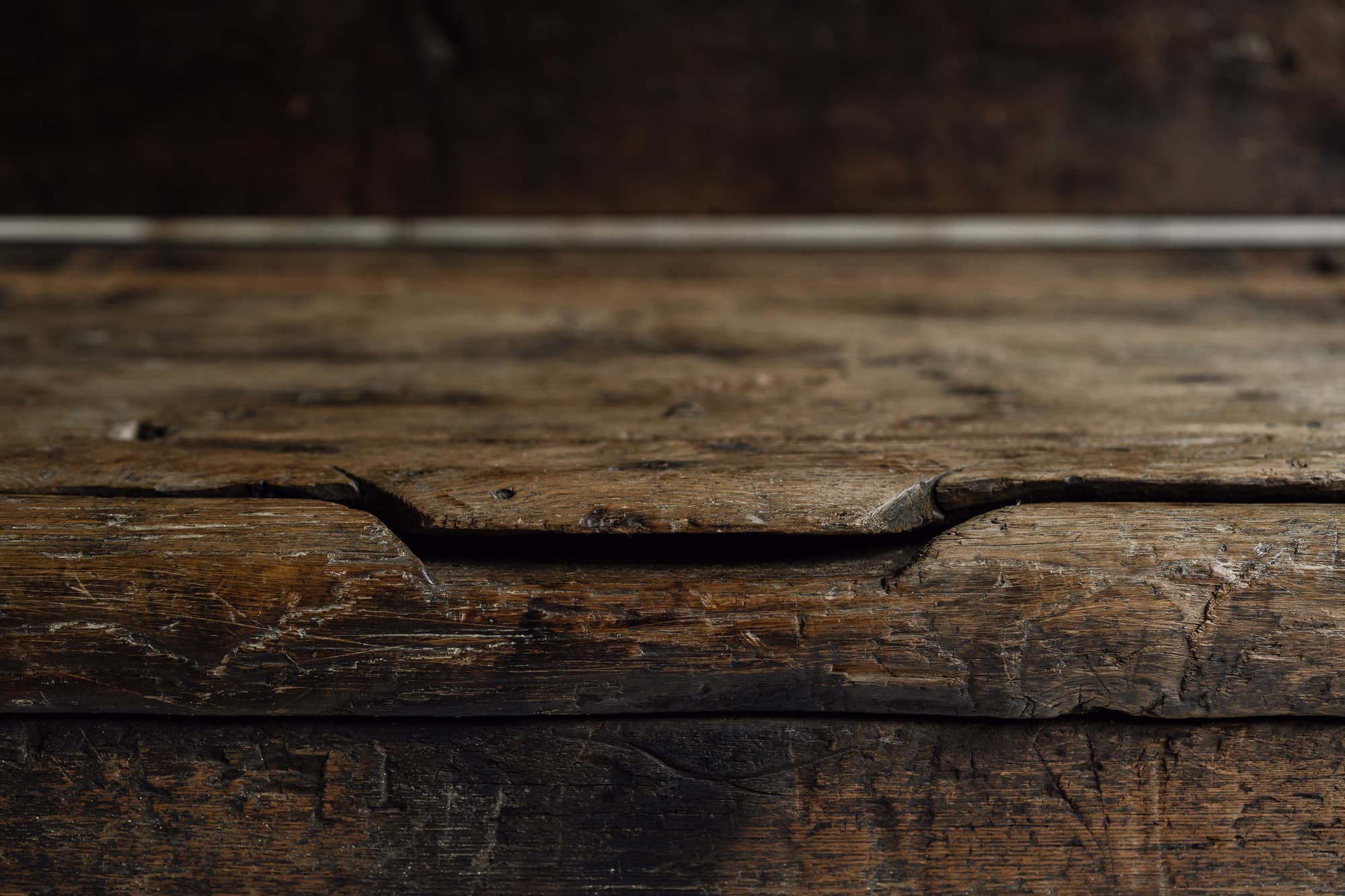 Monumental 18th Century Primitive Portuguese Bench in Chestnut