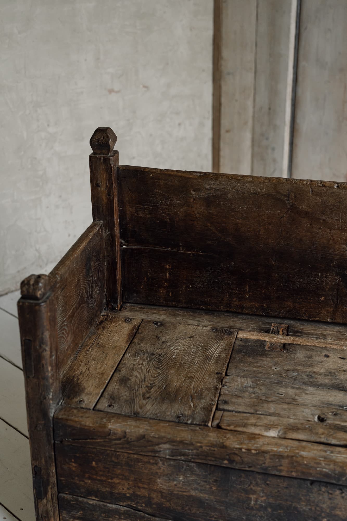 Monumental 18th Century Primitive Portuguese Bench in Chestnut