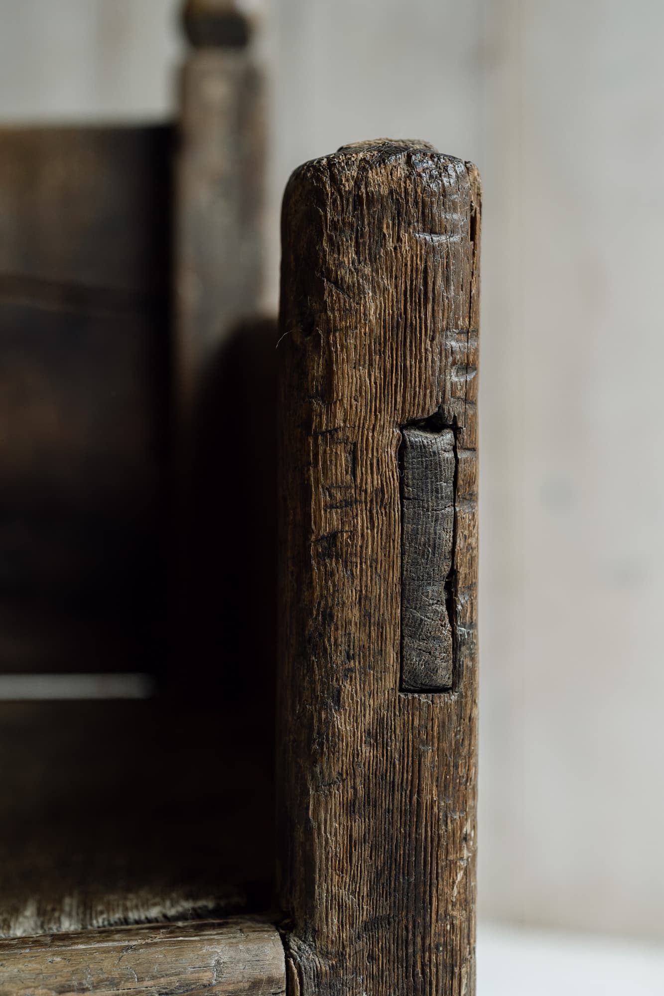 Monumental 18th Century Primitive Portuguese Bench in Chestnut