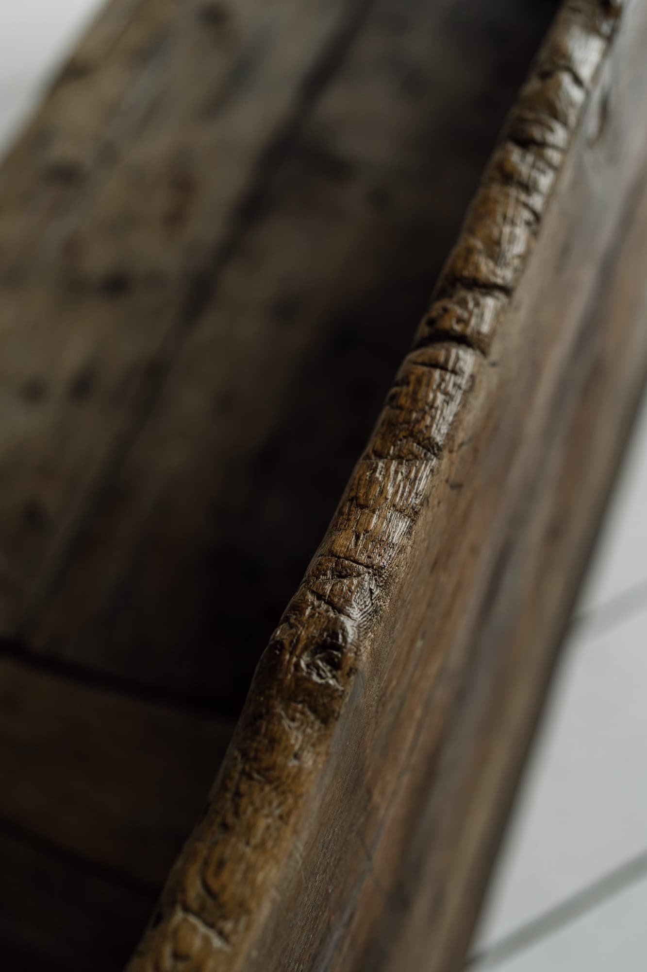 Monumental 18th Century Primitive Portuguese Bench in Chestnut