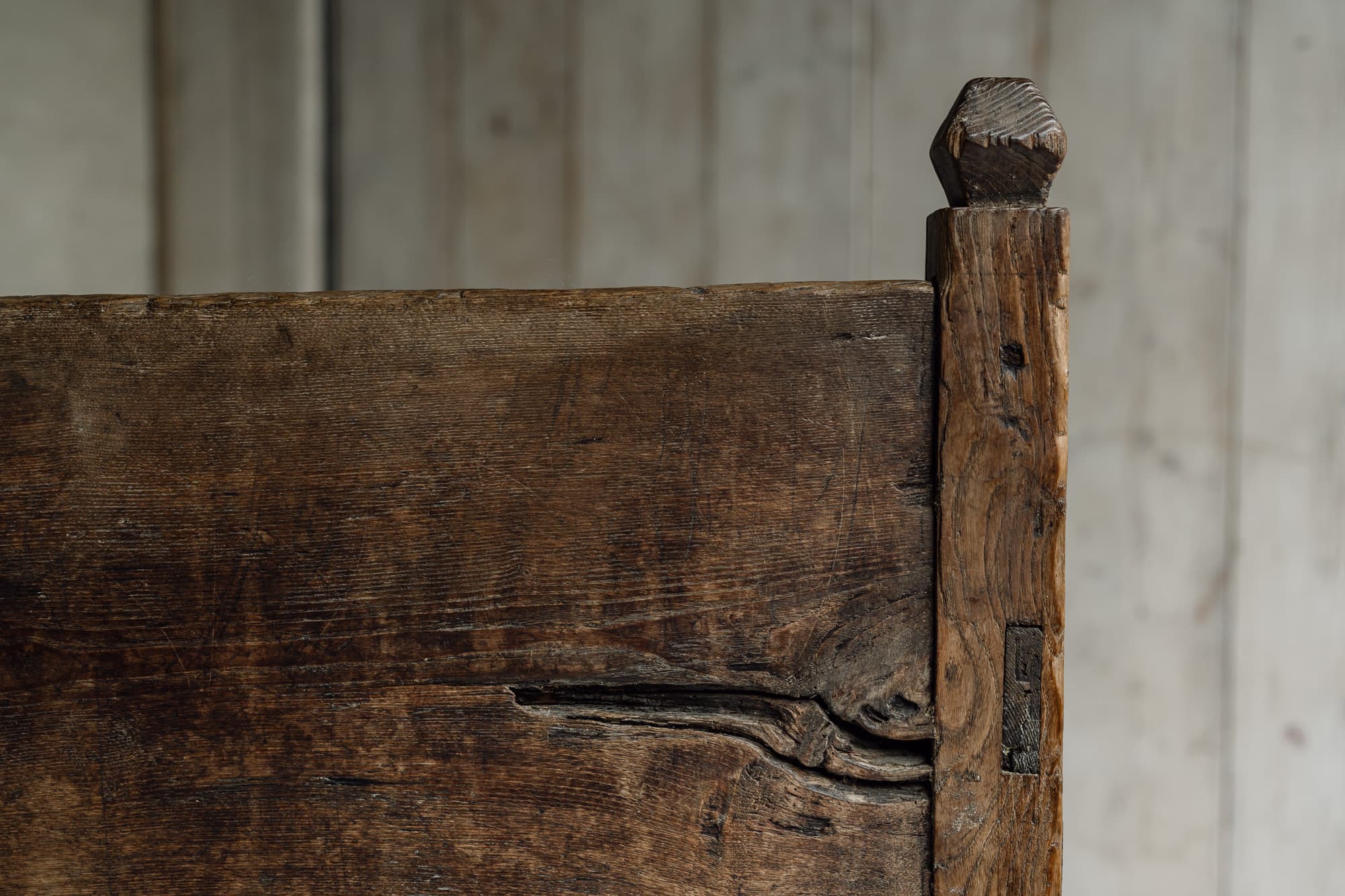 Monumental 18th Century Primitive Portuguese Bench in Chestnut