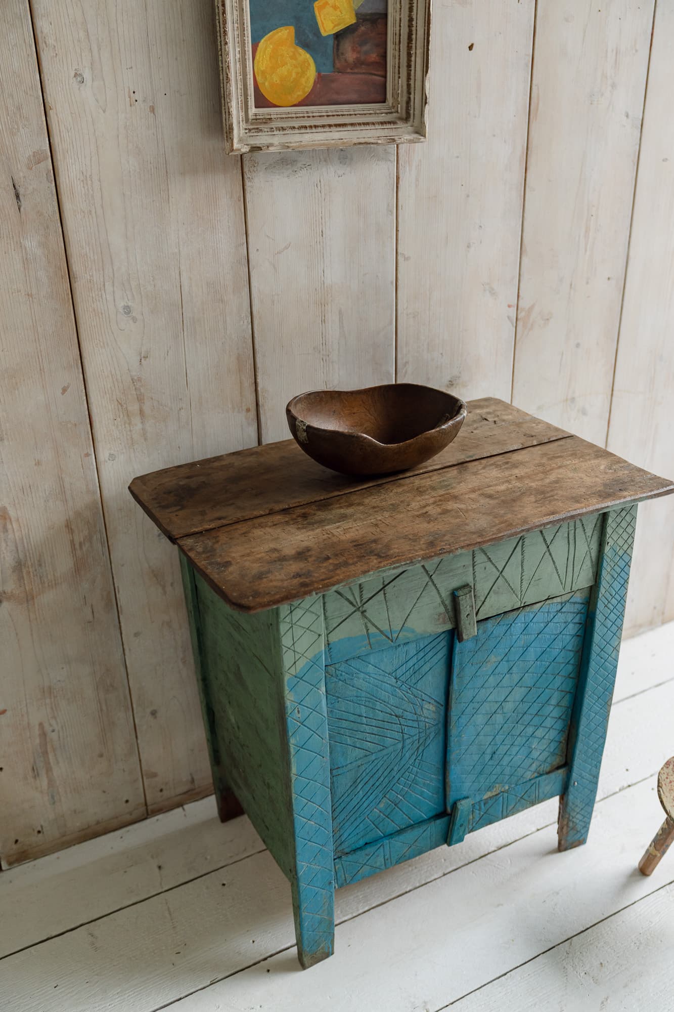 Late 19th Century Alpine Painted Folk Art Cupboard