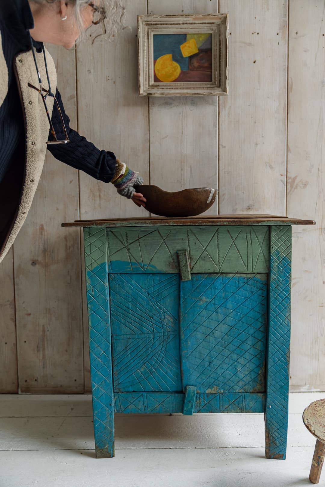 Late 19th Century Alpine Painted Folk Art Cupboard