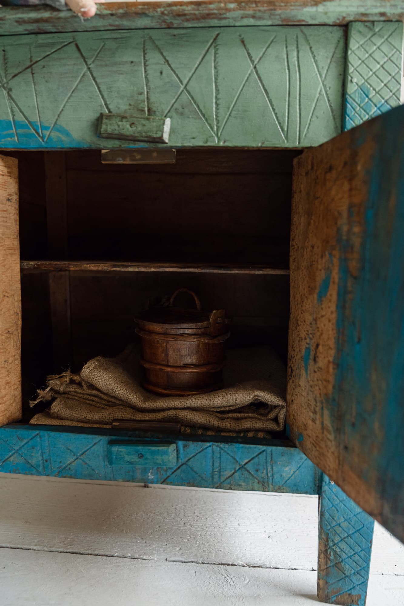 Late 19th Century Alpine Painted Folk Art Cupboard