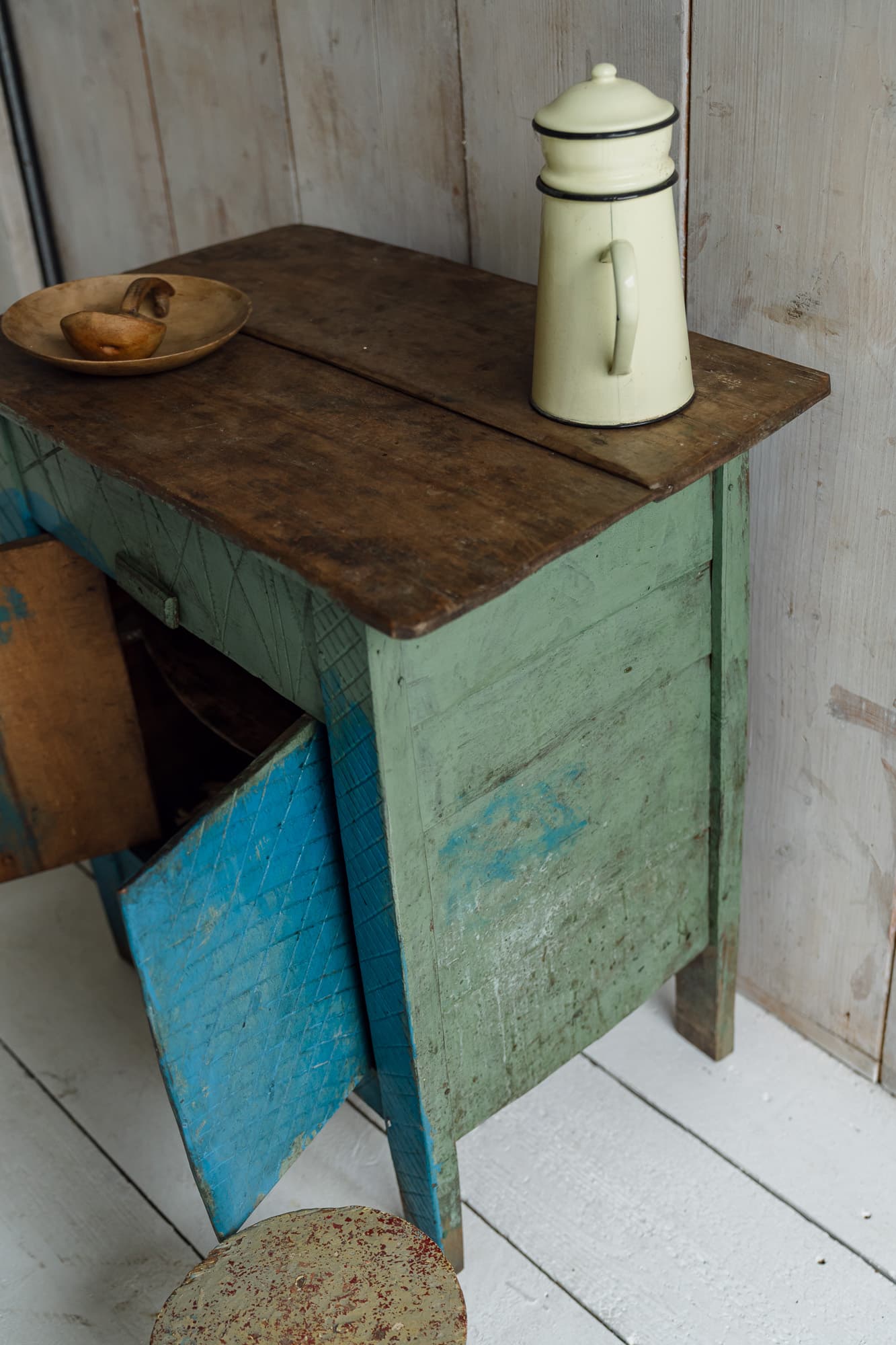 Late 19th Century Alpine Painted Folk Art Cupboard