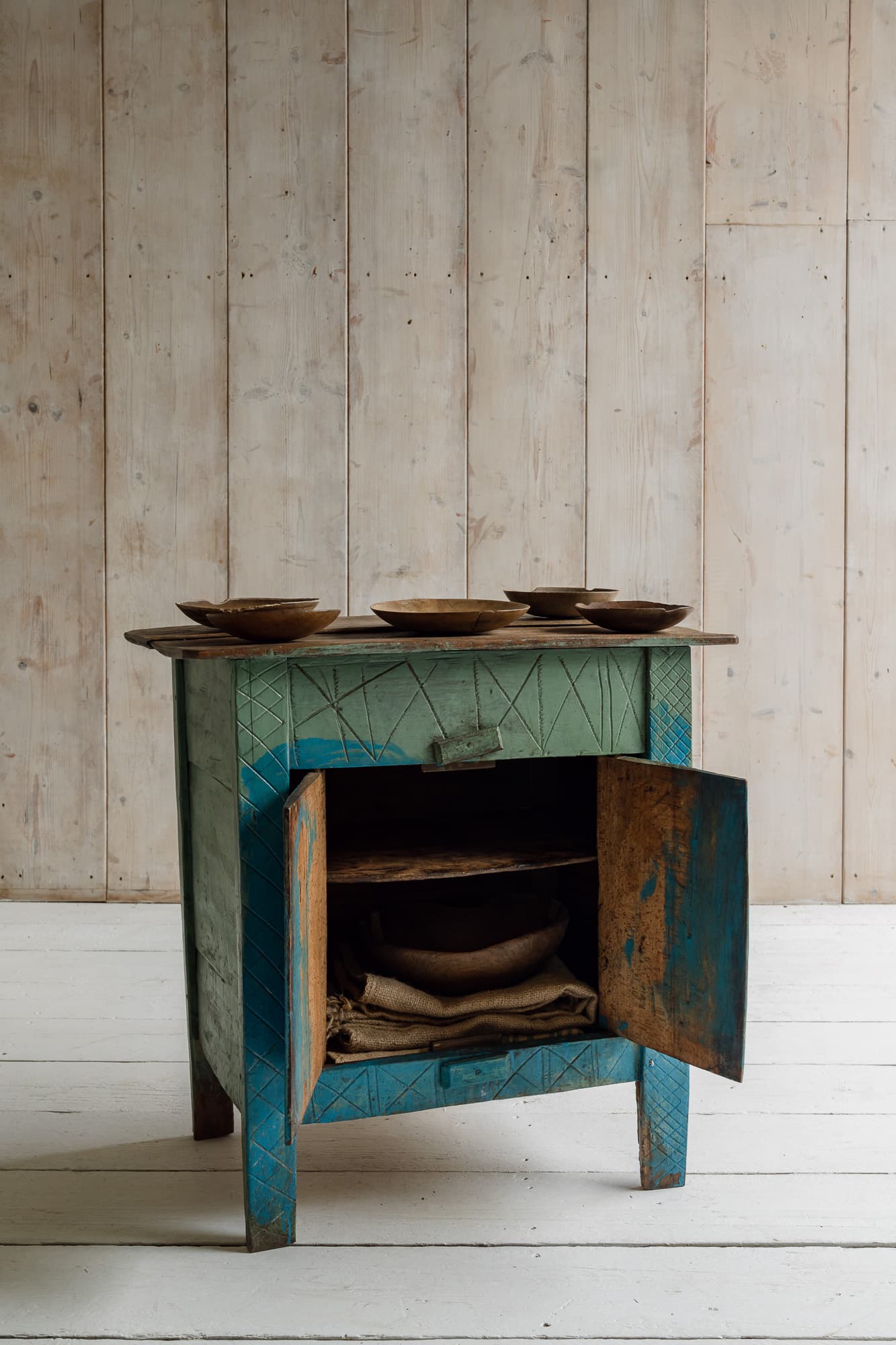 Late 19th Century Alpine Painted Folk Art Cupboard
