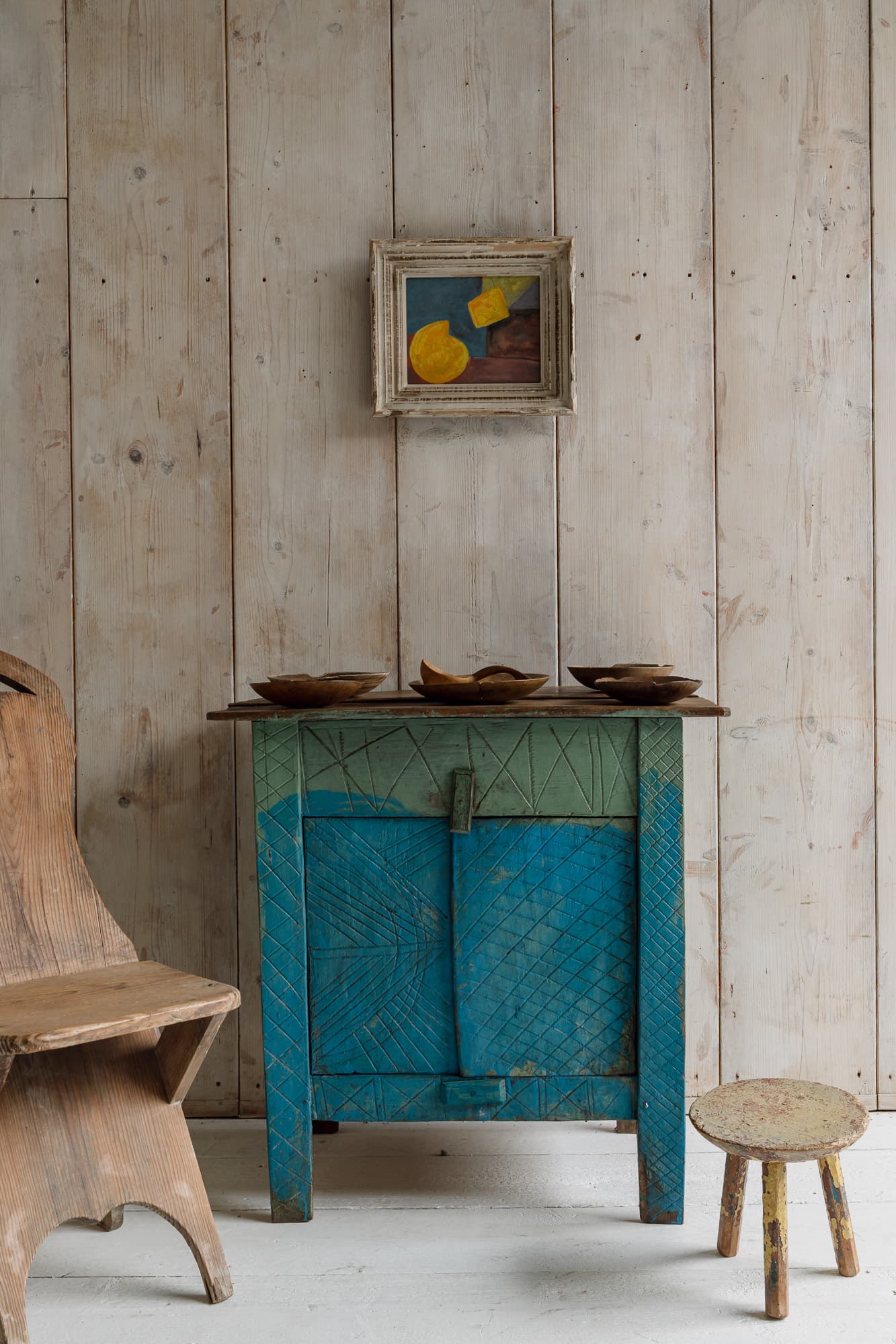 Late 19th Century Alpine Painted Folk Art Cupboard