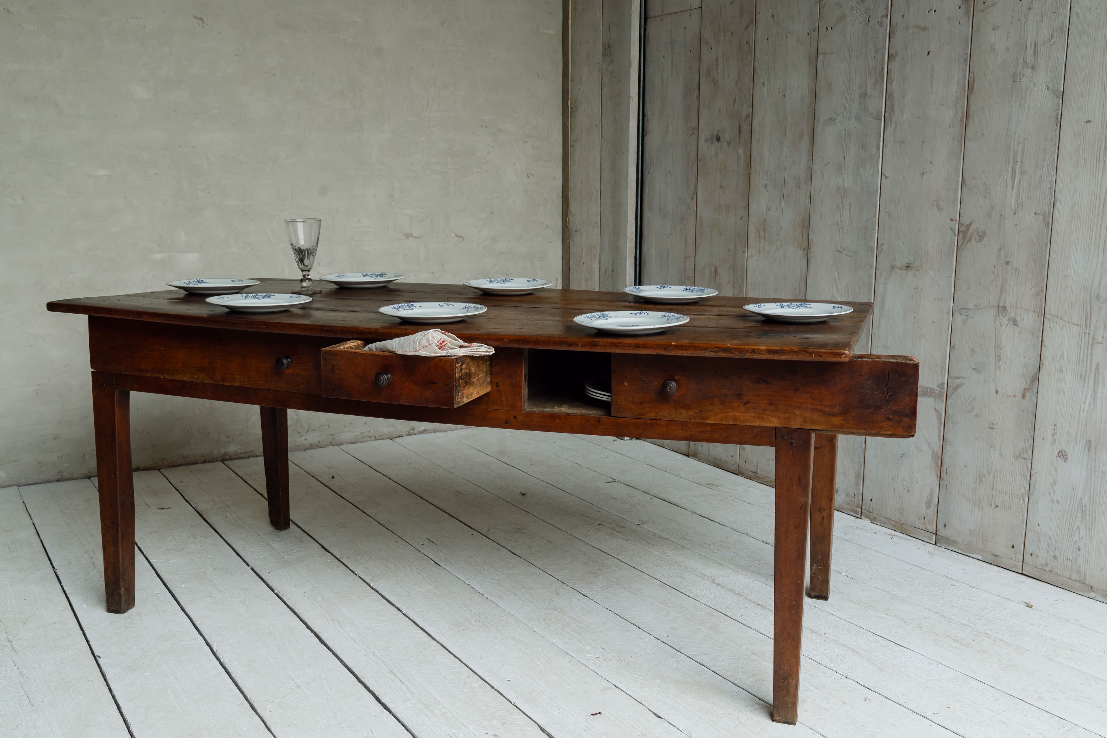 Elm Vernacular Alpine Work Table from the Savoie Region