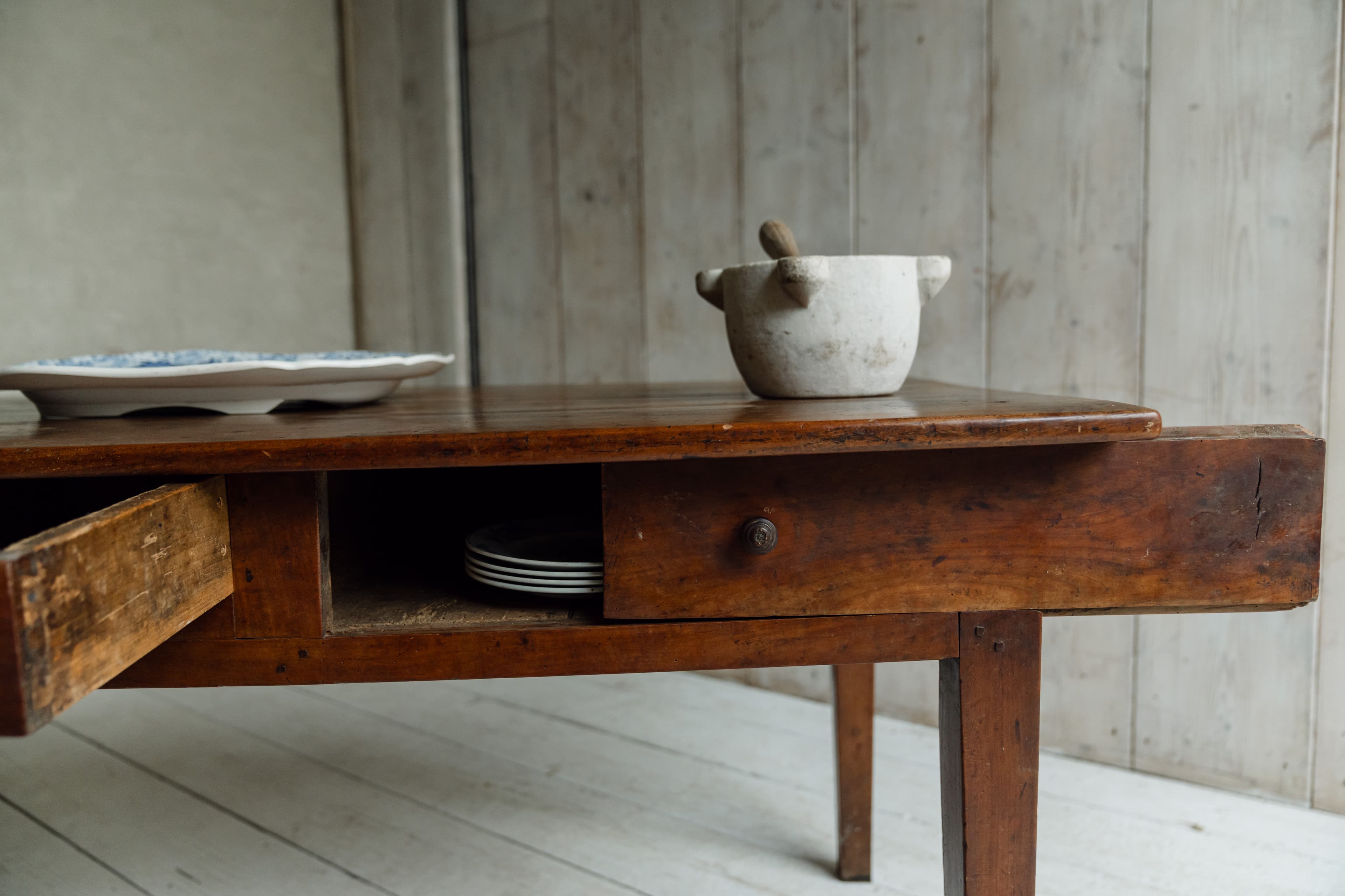 Elm Vernacular Alpine Work Table from the Savoie Region