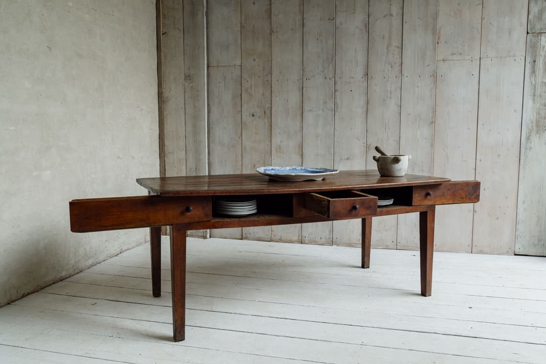 Elm Vernacular Alpine Work Table from the Savoie Region