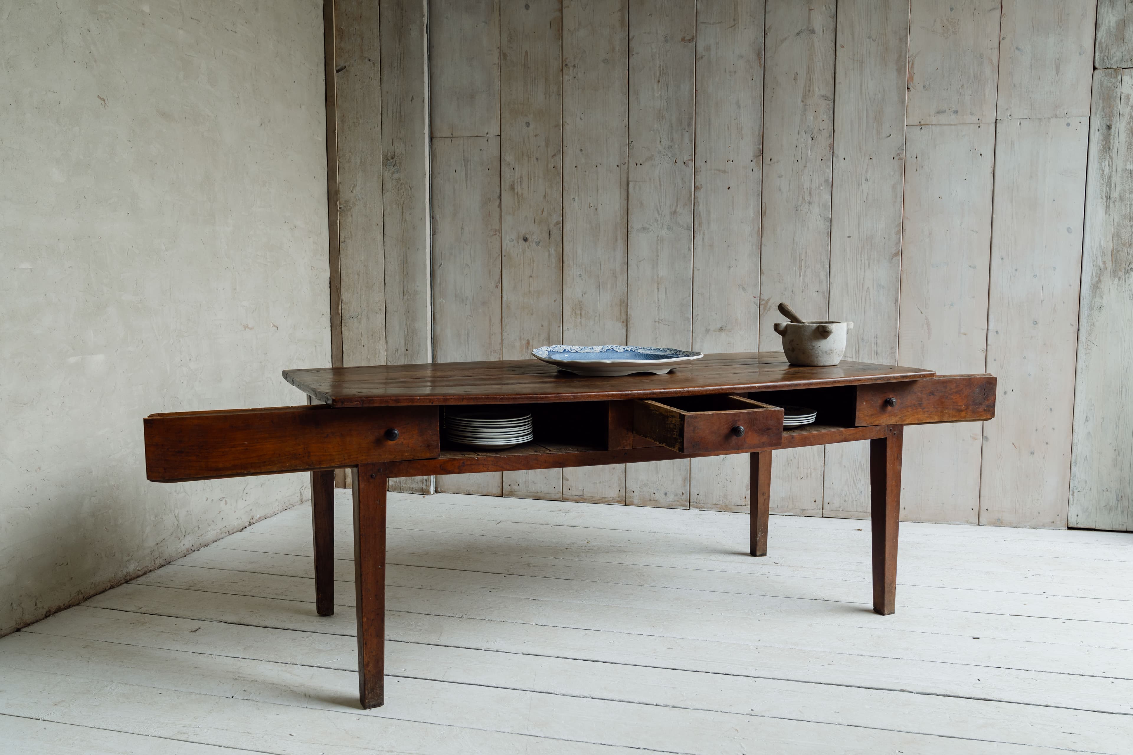 Elm Vernacular Alpine Work Table from the Savoie Region