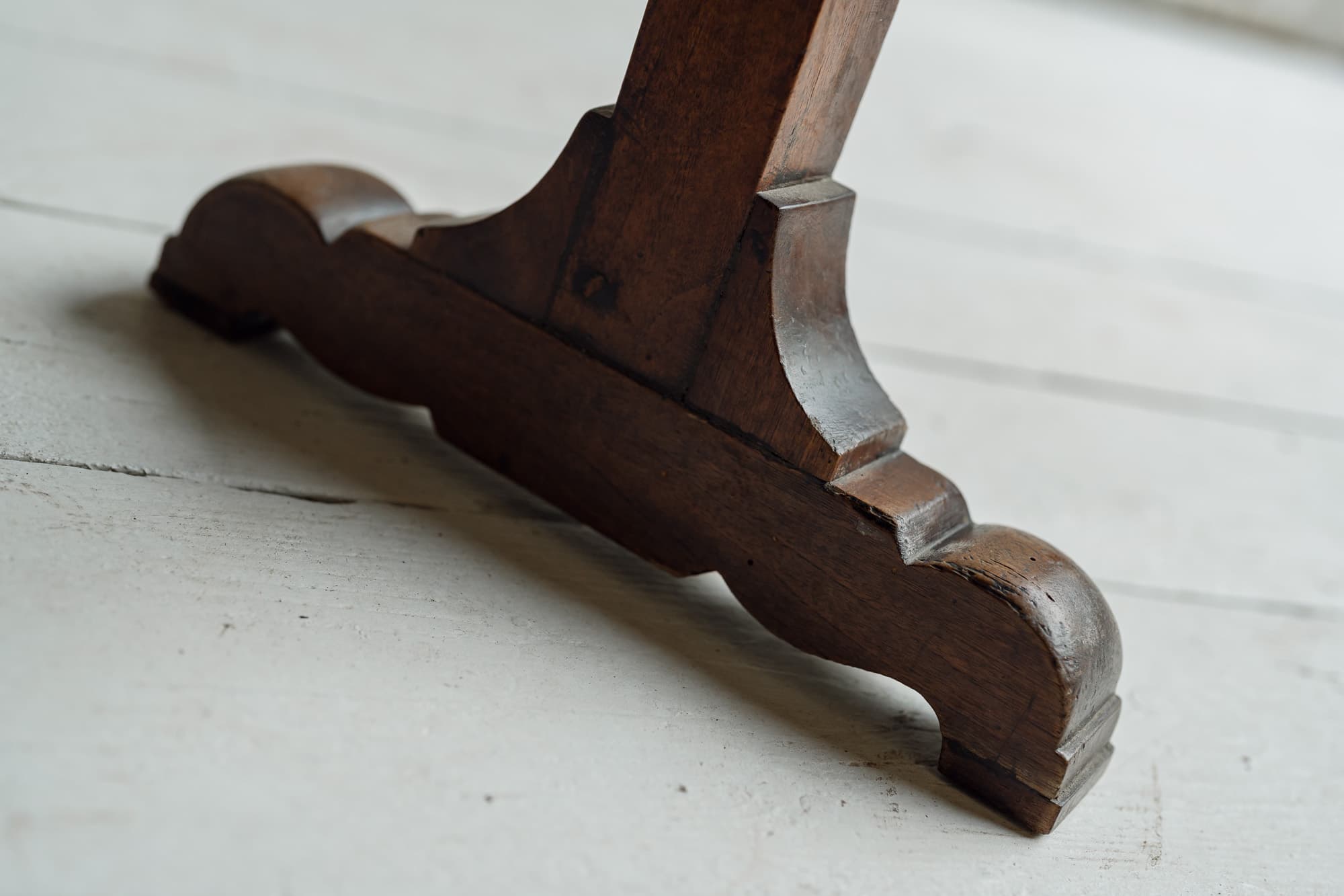Exceptional Italian Walnut Trestle Table / Console.