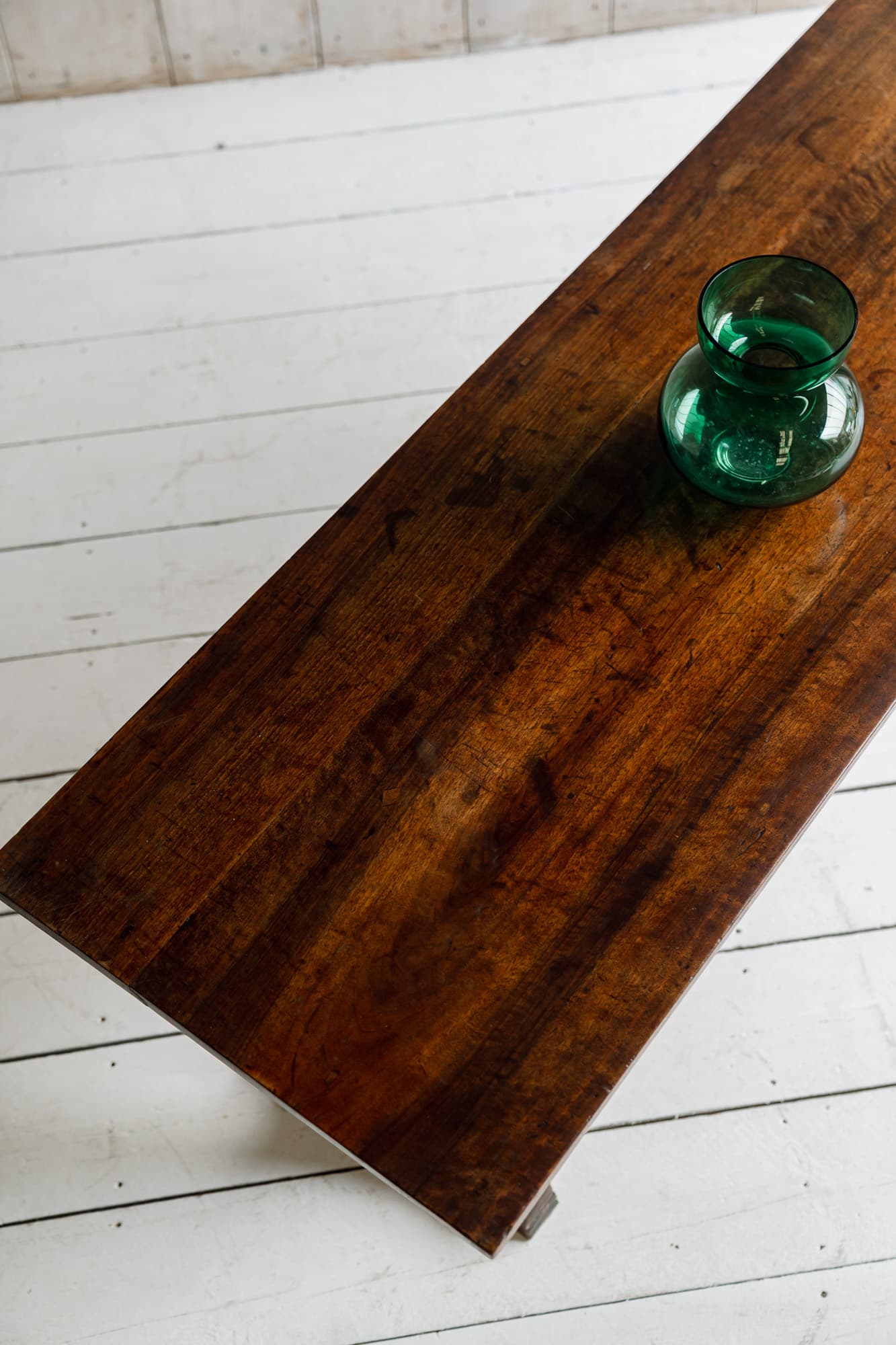Exceptional Italian Walnut Trestle Table / Console.