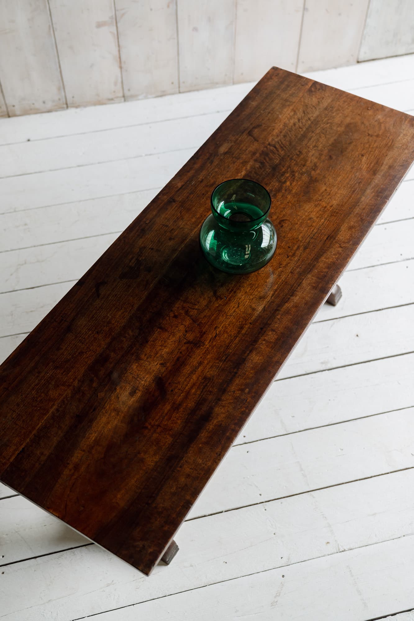 Exceptional Italian Walnut Trestle Table / Console.