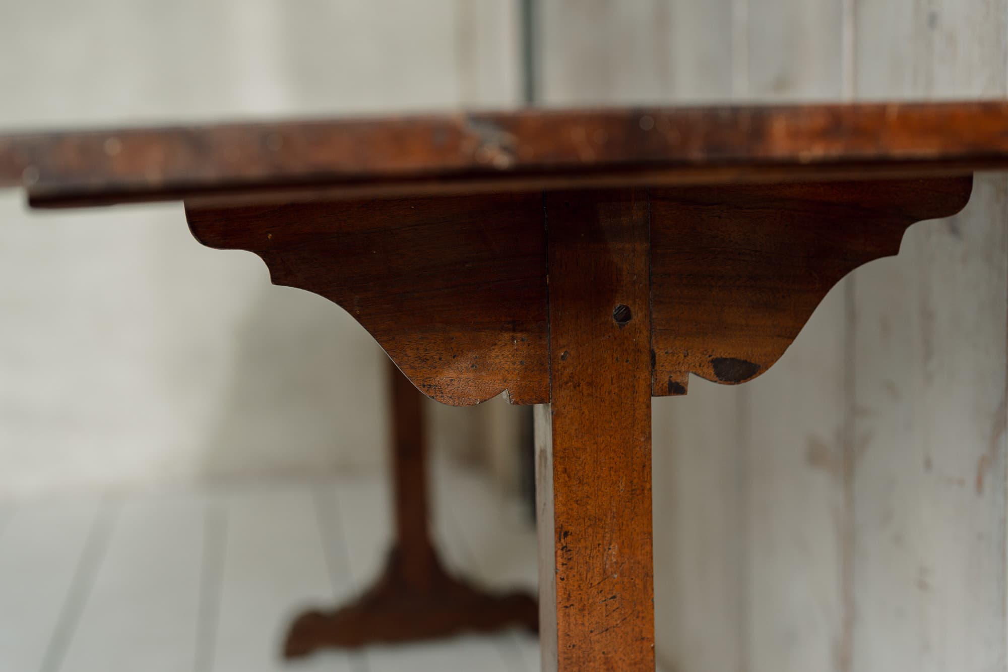 Exceptional Italian Walnut Trestle Table / Console.
