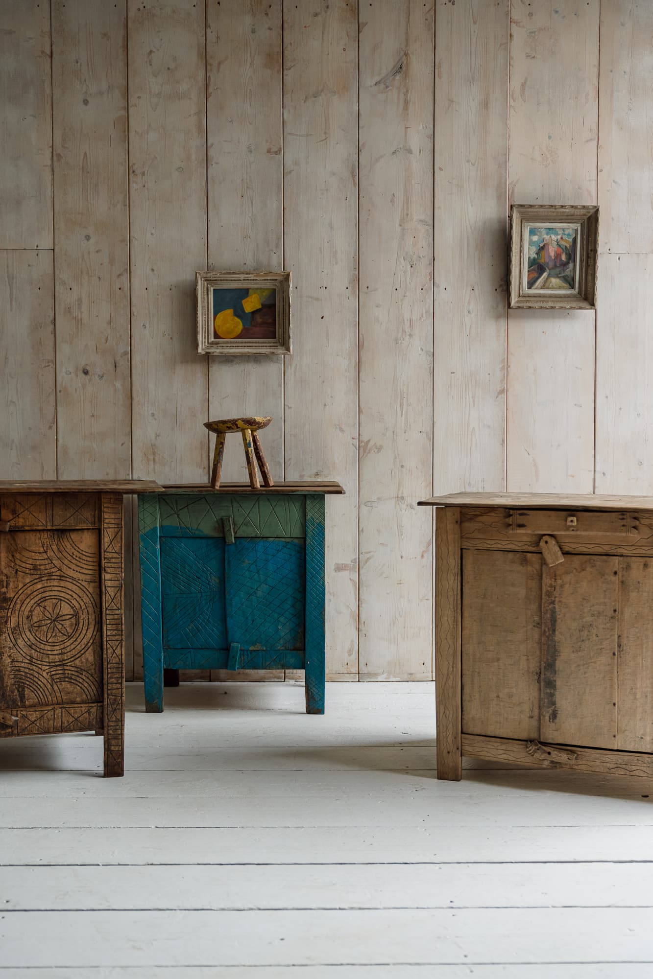 Naive Folk Art Cupboardwith Inscribed Detail