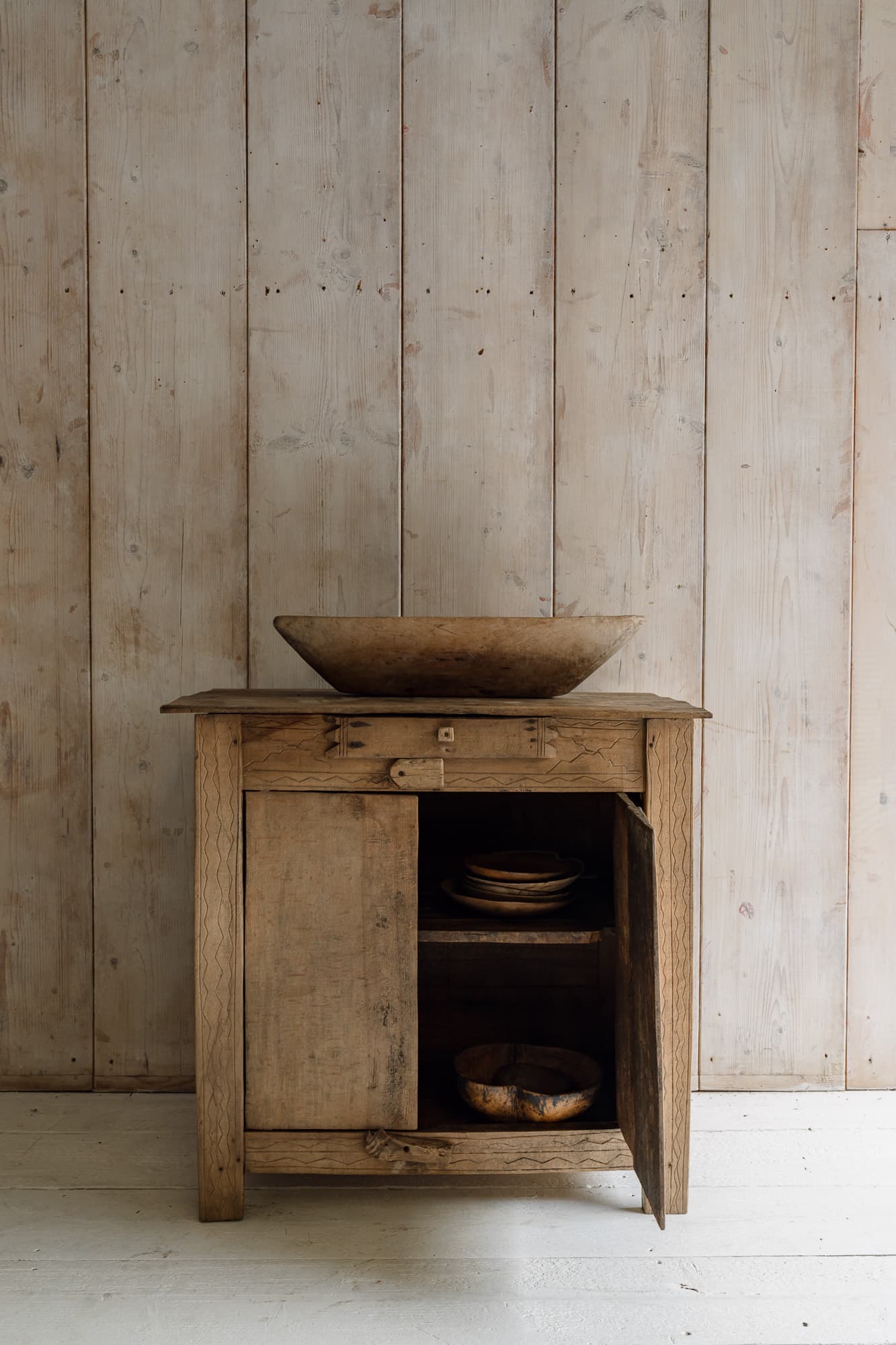 Naive Folk Art Cupboardwith Inscribed Detail